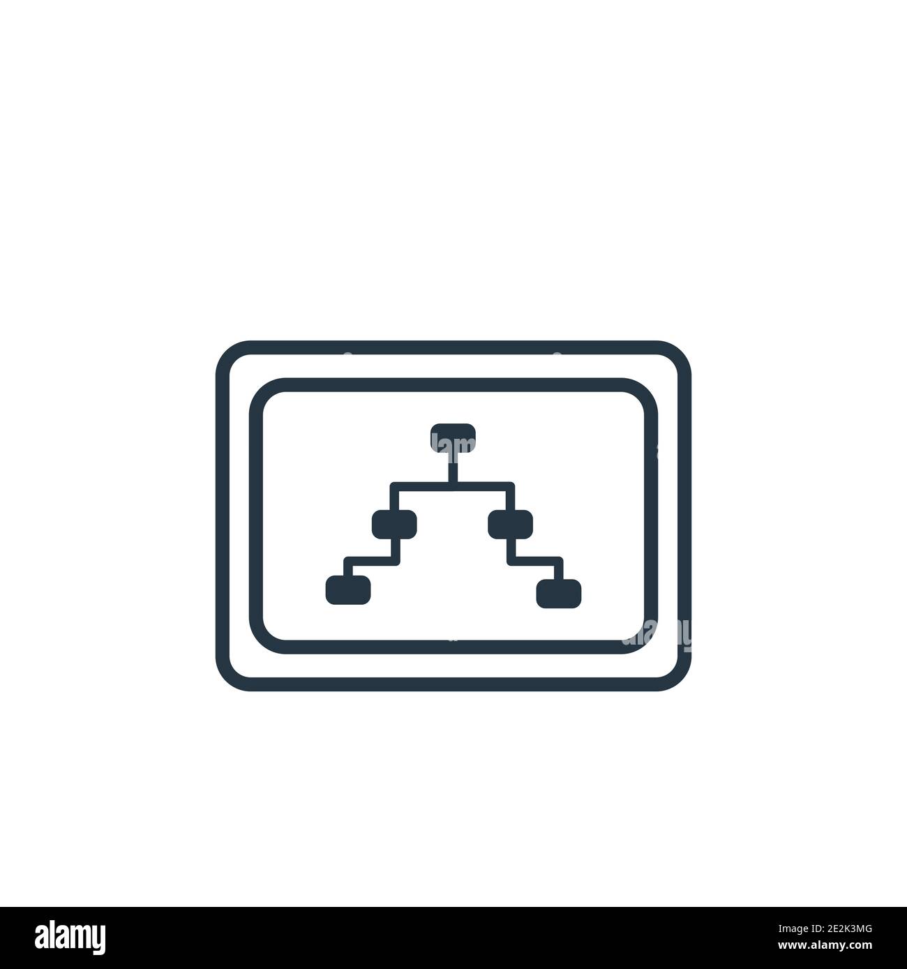 Icône vectorielle de l'architecture d'informations. Icône d'architecture d'informations en noir à trait fin, illustration d'éléments simples à vecteur plat de la génération modifiable Illustration de Vecteur