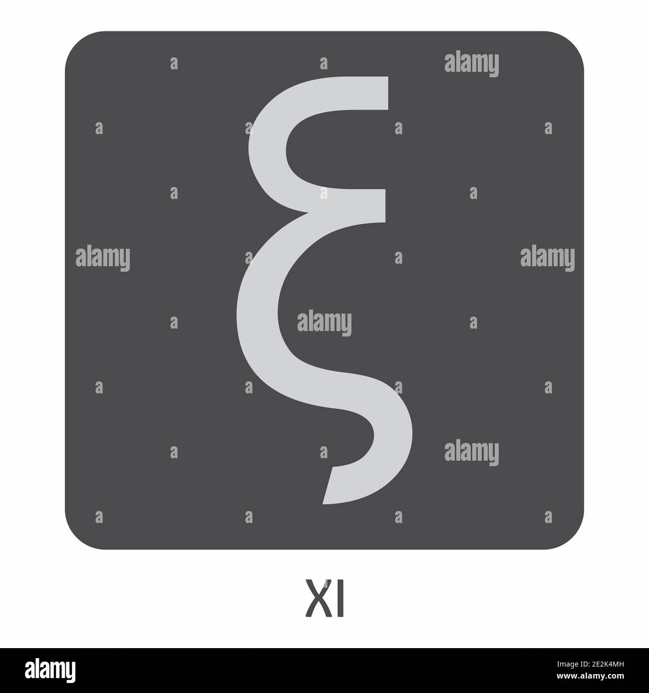 Xi icône en forme de lettre grecque sur une boîte sombre Illustration de Vecteur