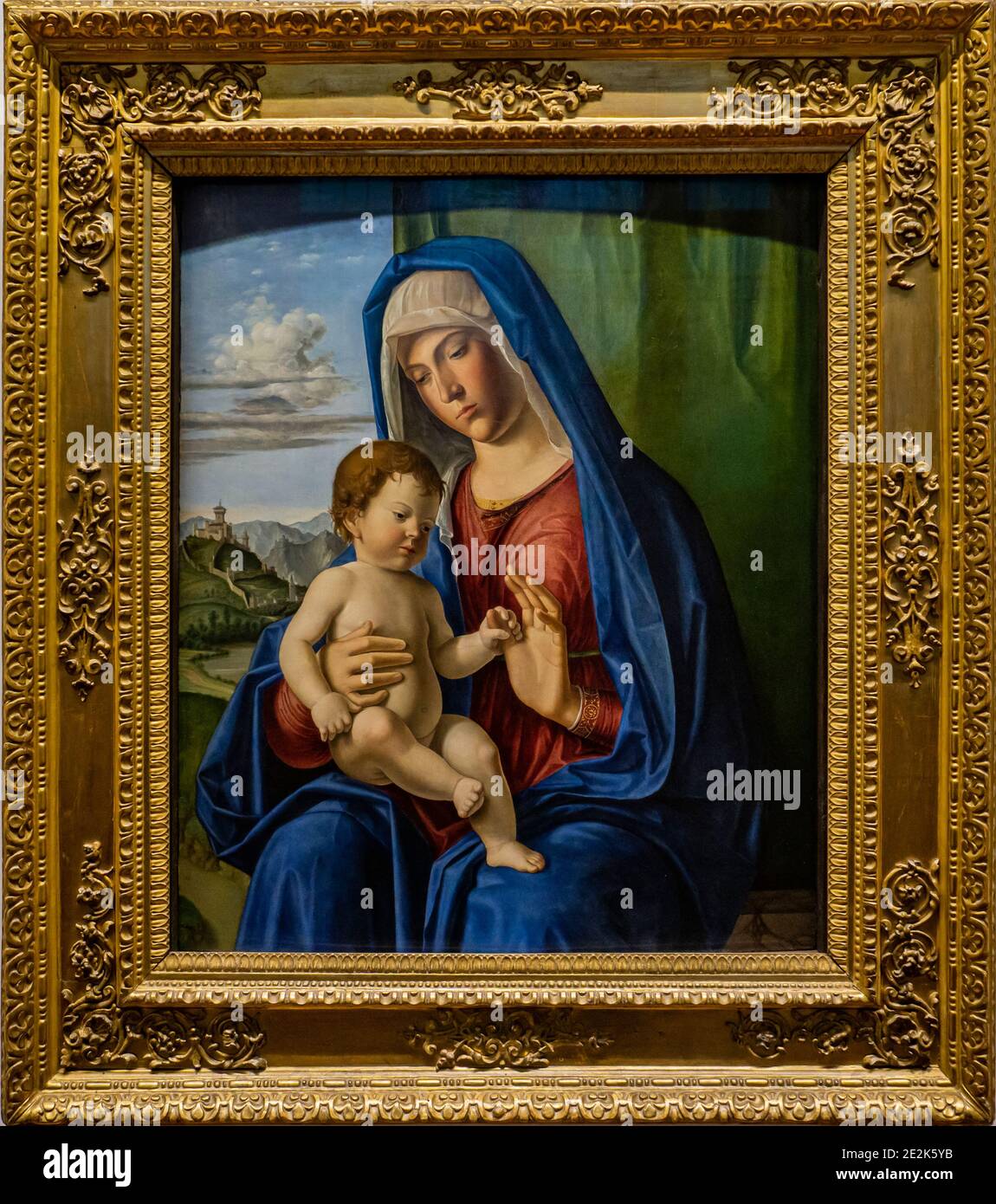 Peinture Madonna et l'enfant par Cima da Conegliano de 1504 À la Galerie des Offices Banque D'Images