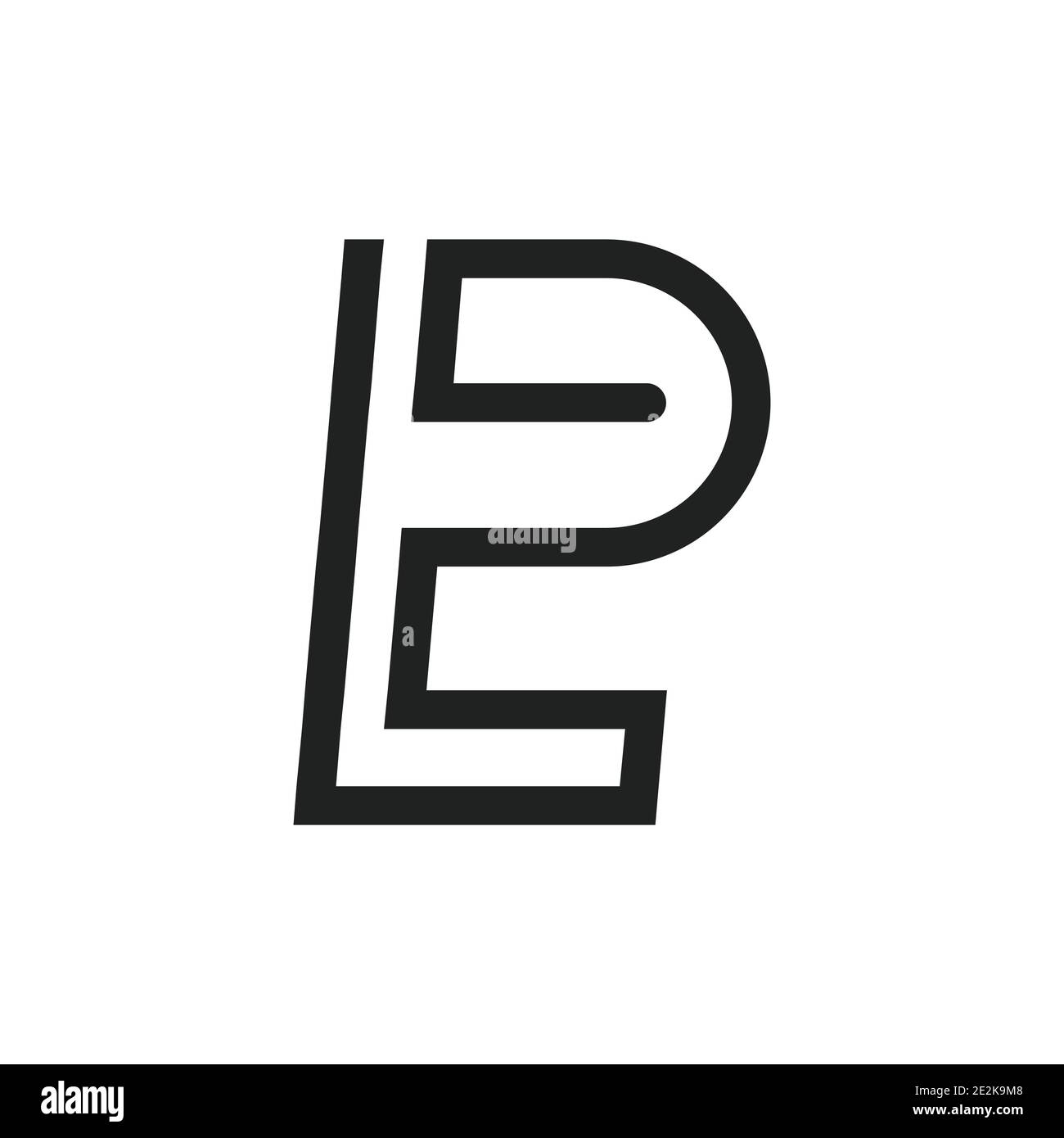 Logo initial lettre lp avec modèle de vecteur typographique professionnel moderne et créatif. Design créatif abstrait lettre pl logo. Illustration de Vecteur