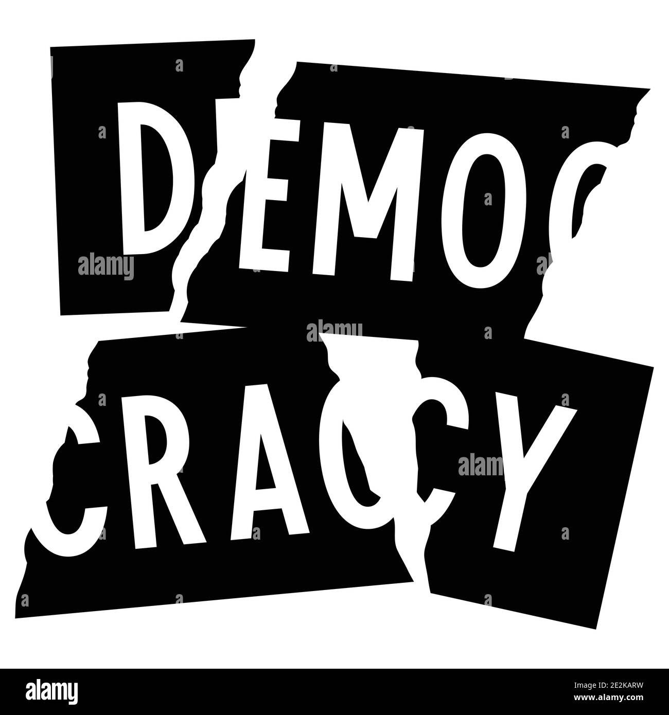 t-shirt avec texte « destroyed democracy » Illustration de Vecteur