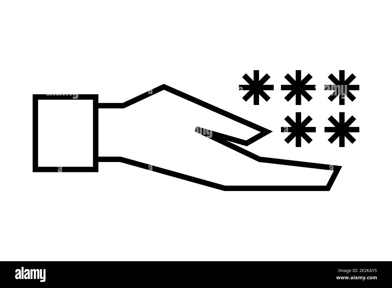 Icône de présentation de la cybersécurité. Concept d'ingénierie sociale. Main de voleur avec mot de passe. Illustration isolée simple de dessin au trait Illustration de Vecteur