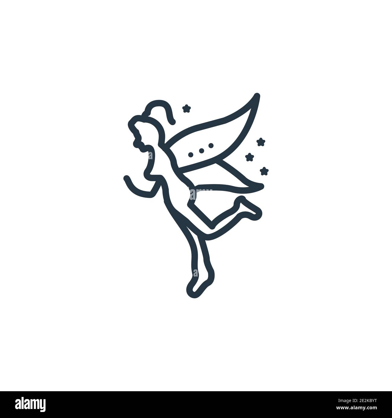 Icone De Vecteur De Contour De Fee Icone De Fee Noire Fine Ligne Vecteur Plat Illustration D Element Simple Du Concept De Conte De Fees Modifiable Isole Sur Fond Blanc Image Vectorielle Stock