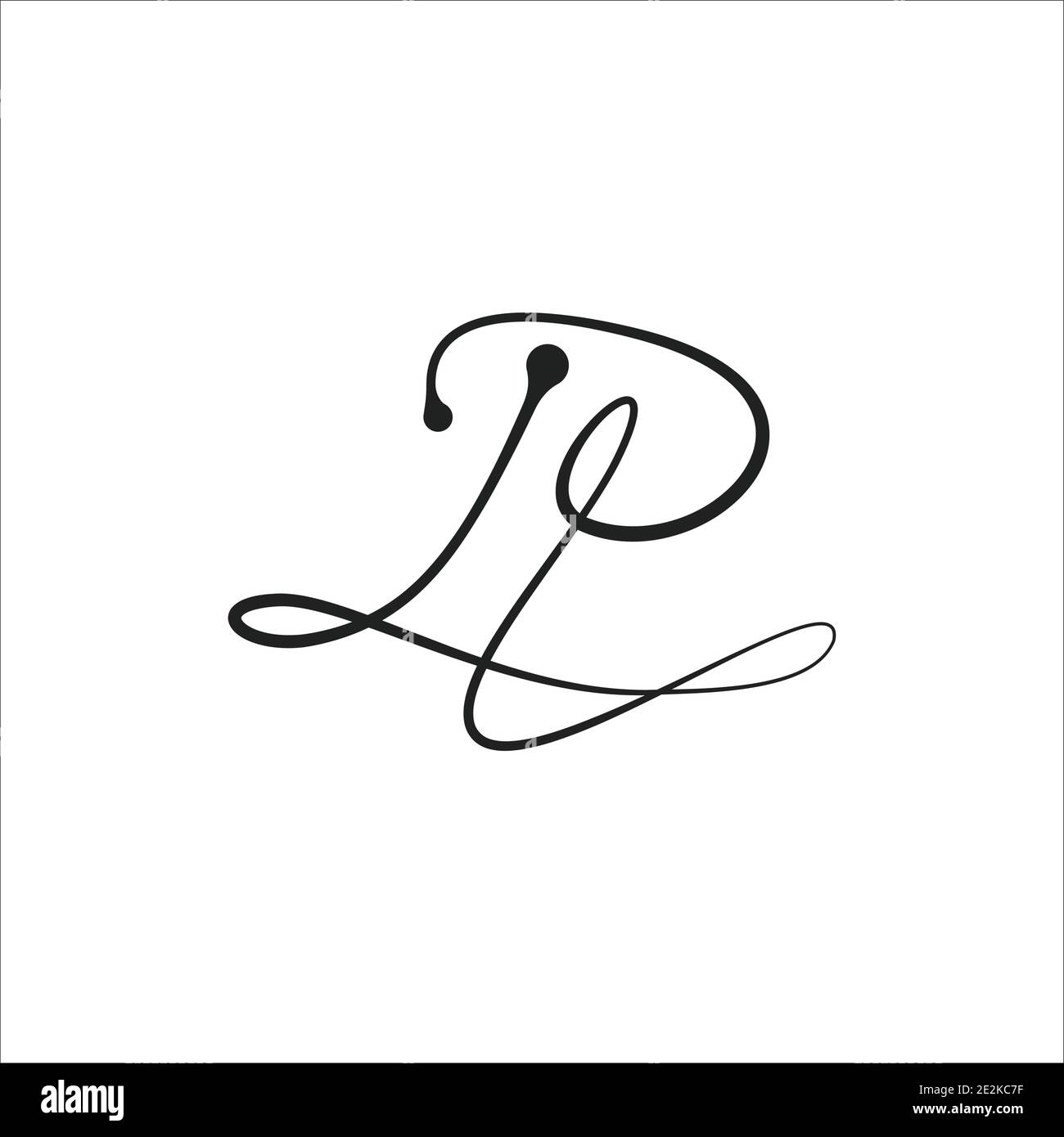 Logo initial lettre lp avec modèle de vecteur typographique professionnel moderne et créatif. Design créatif abstrait lettre pl logo. Illustration de Vecteur