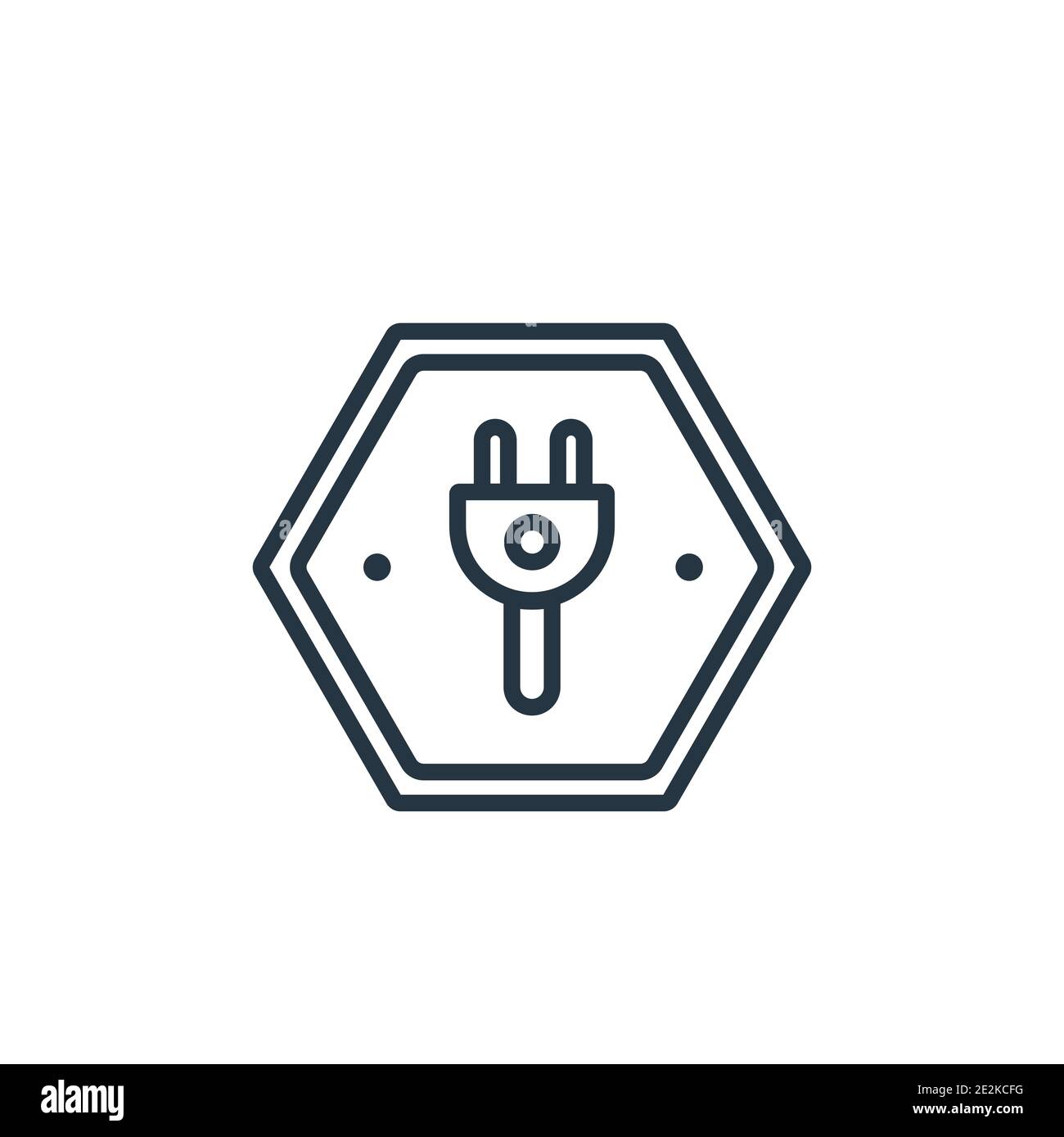 Icône de vecteur de contour de prise électrique. Icône de fiche électrique noire fine, vecteur plat illustration d'élément simple de concept général modifiable isolé Illustration de Vecteur