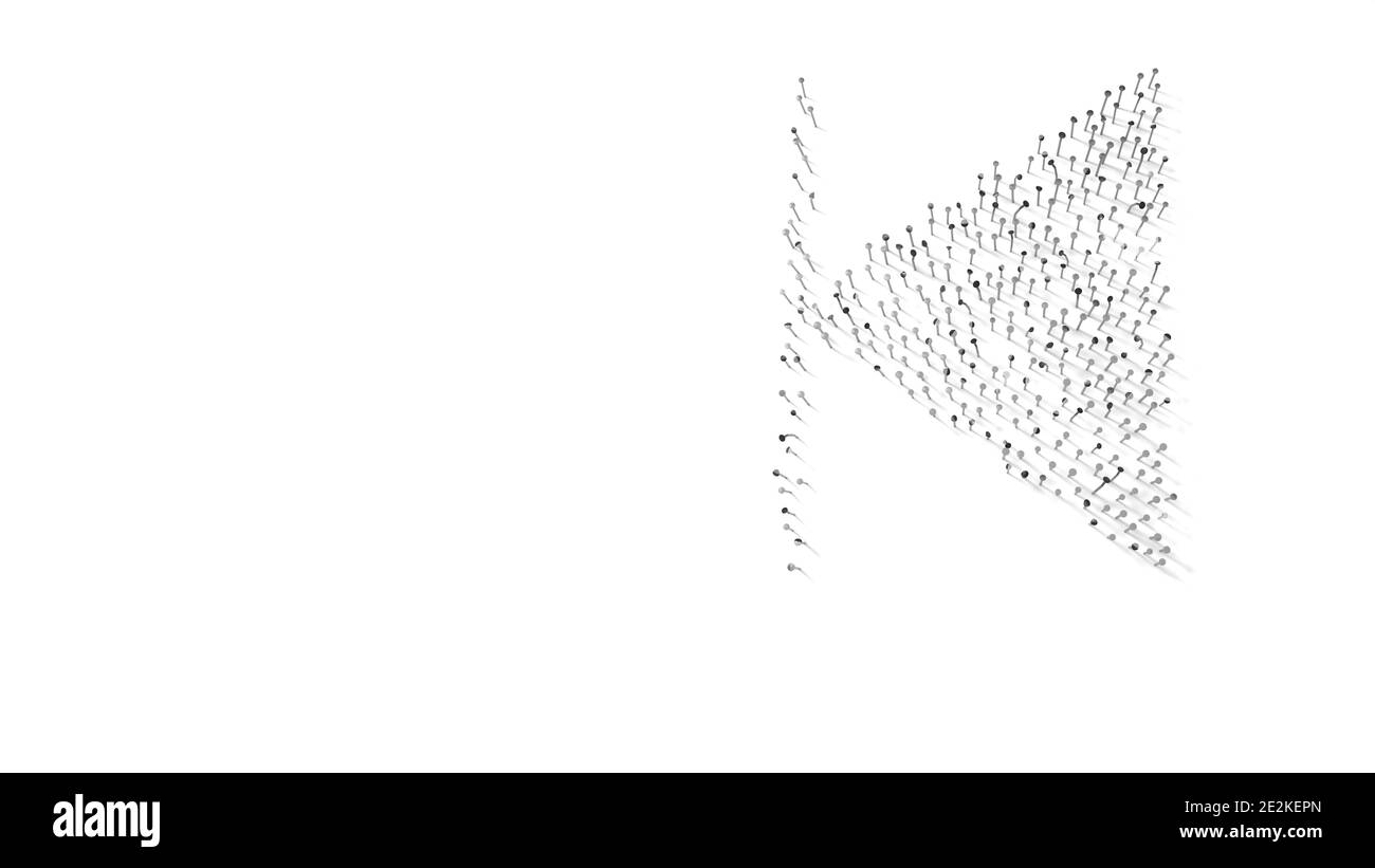 symbole de rendu 3d de l'arrêt en arrière avec une ligne mince enveloppé dans une plaque en feuille d'aluminium thermique dorée sur fond bleu foncé Banque D'Images