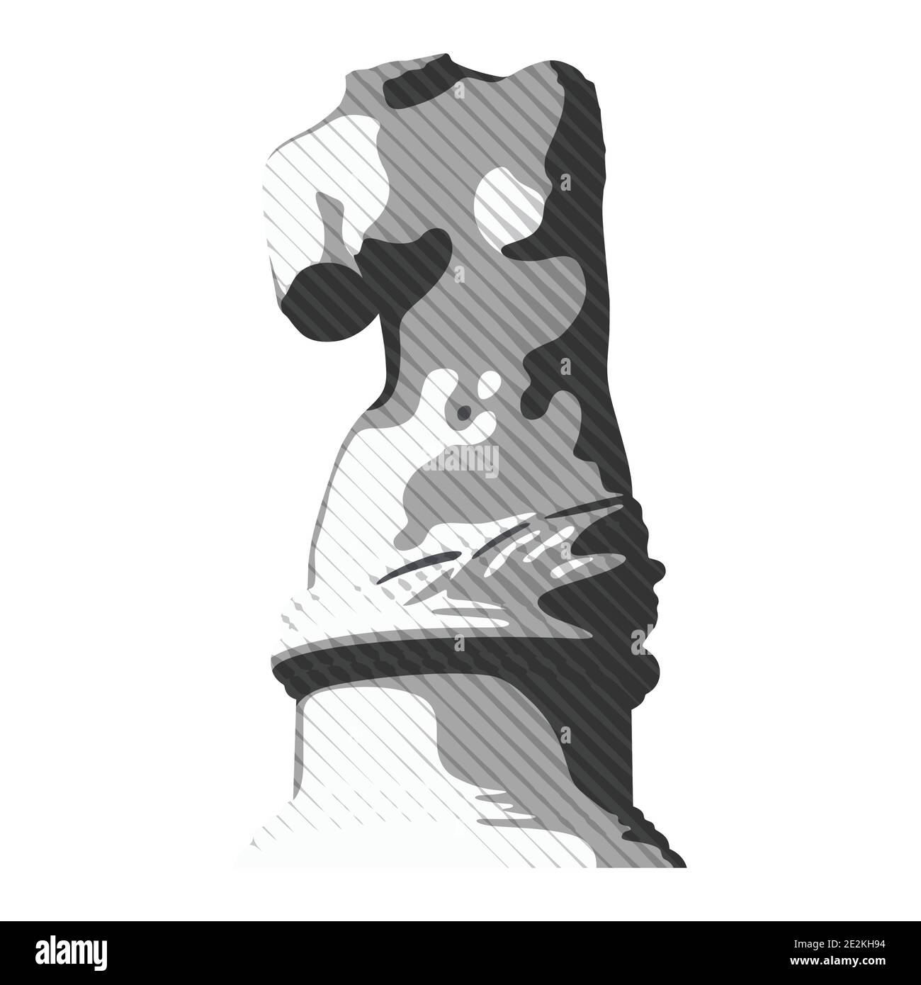 Illustration vectorielle de la statue du corps de Vénus. Buste en plâtre d'une jeune femme Illustration de Vecteur