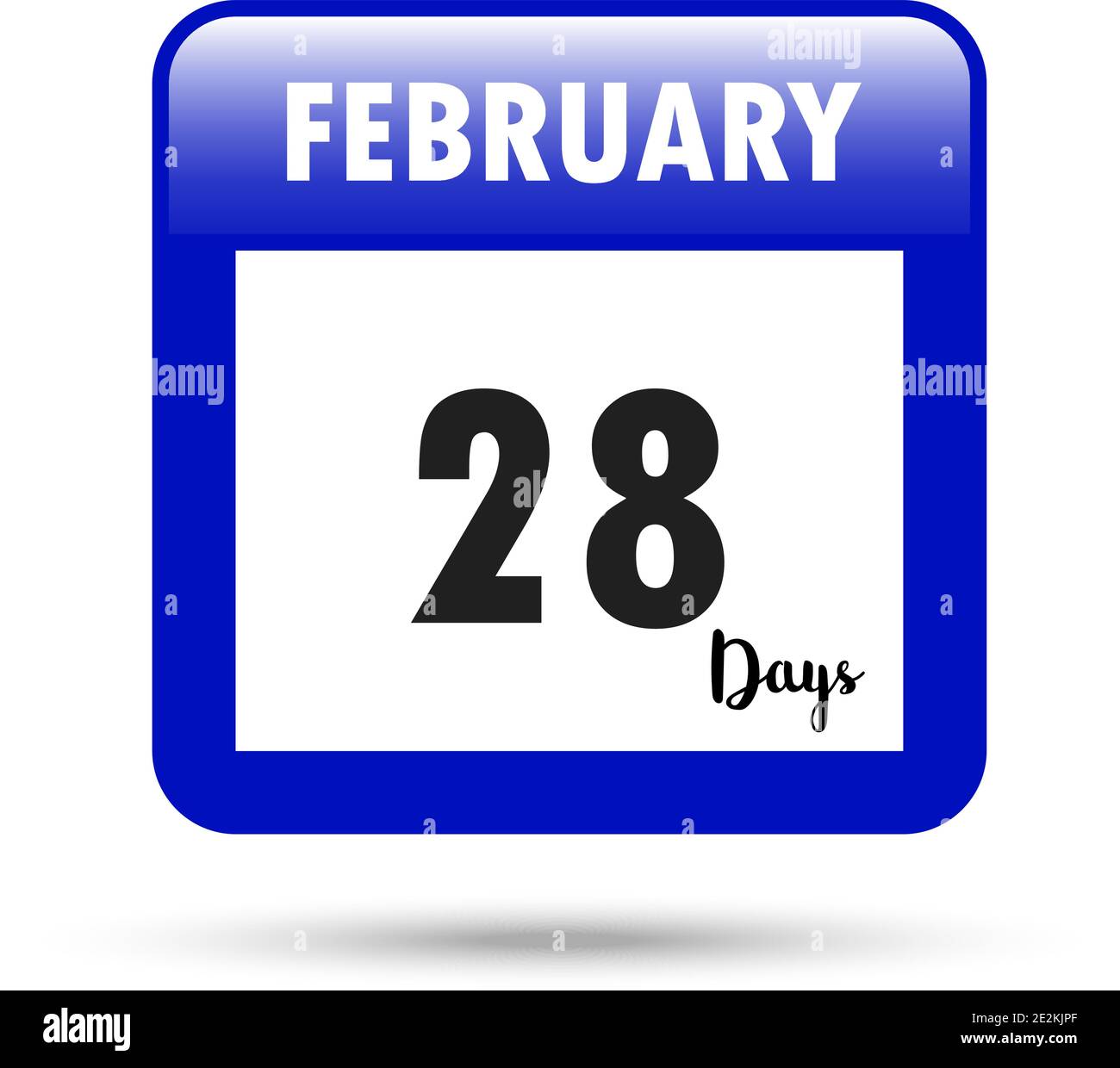Icône Calendrier. Illustration vectorielle. 28 jours en février Illustration de Vecteur