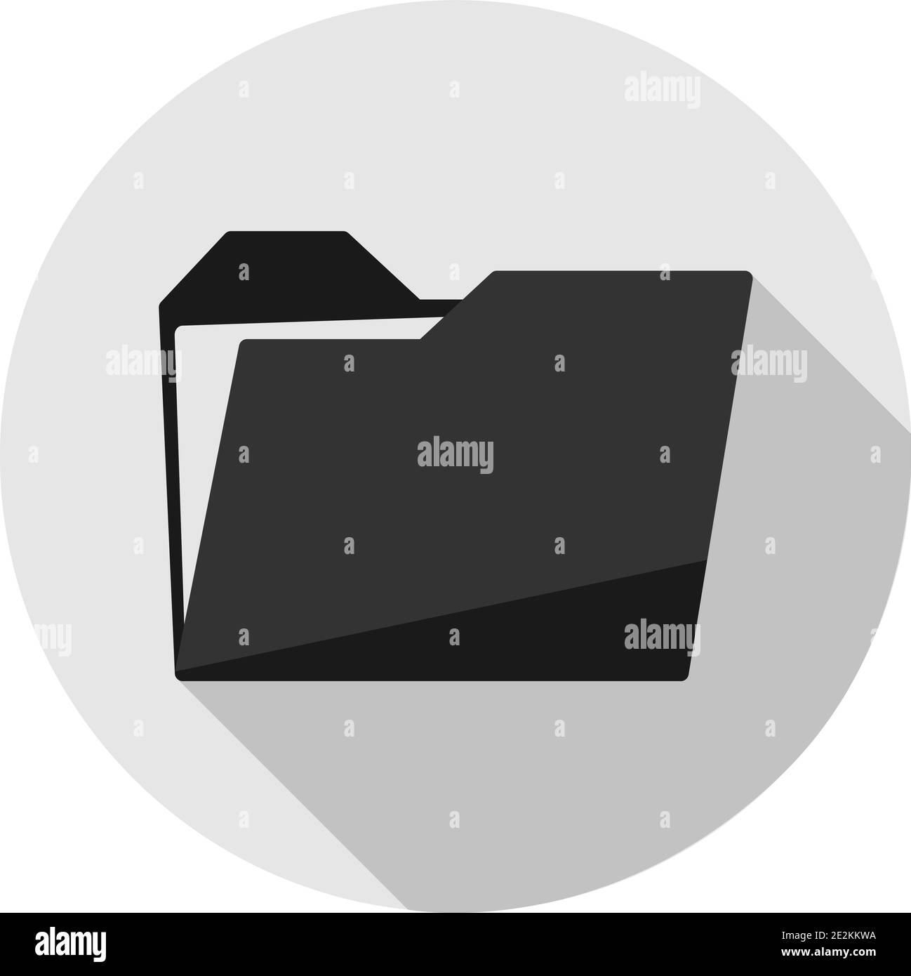 Dossier dans un cercle gris. Icône de dossier dans le style plat tendance isolé sur fond gris, pour la conception de votre site Web, application, logo, interface utilisateur Illustration de Vecteur