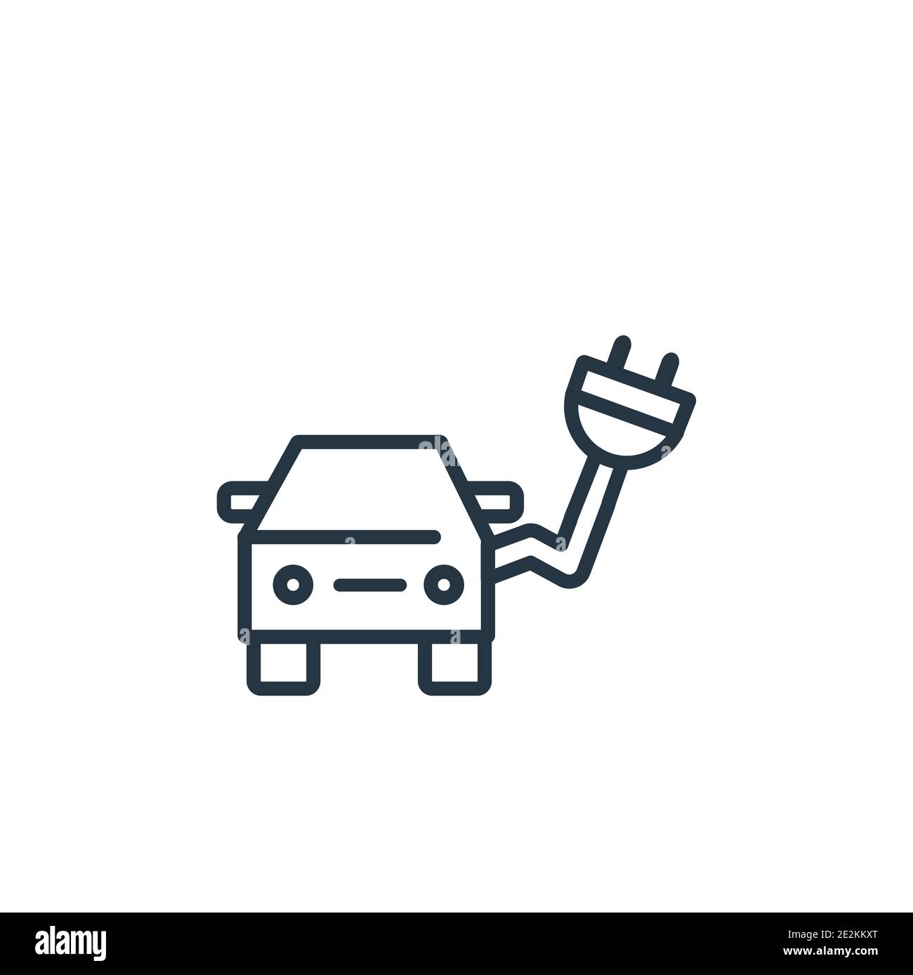 Icône de vecteur de contour de voiture électrique. Icône de voiture électro noire fine ligne, vecteur plat illustration d'élément simple de concept générique modifiable isolé Illustration de Vecteur