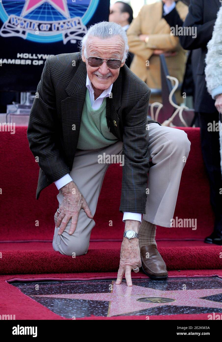 Stan Lee, le héros de la bande dessinée, est récompensé par la 28e étoile de 2 4 sur le Hollywood Walk of Fame. Los Angeles, le 4 janvier 2011. Photo de Lionel Hahn/AbacaUsa.com Banque D'Images