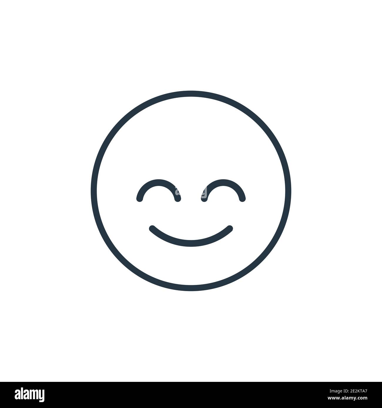 Icône vecteur contour emoji calme. Fine ligne noire Calm emoji icône, vecteur plat illustration d'élément simple du concept emoji modifiable isolé sur blanc Illustration de Vecteur