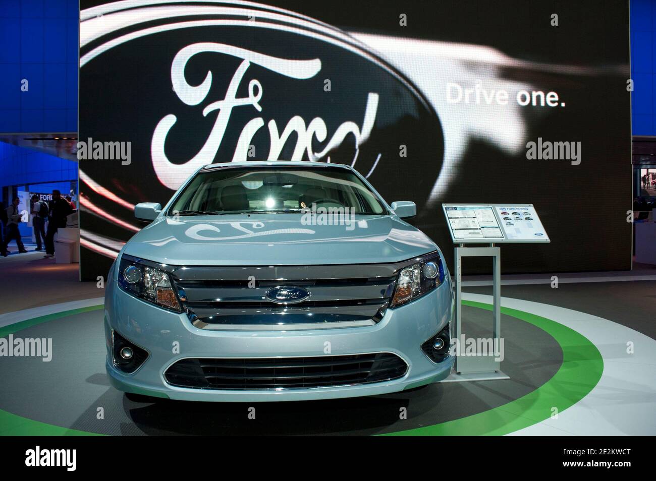 La Ford Fusion Flex Fuel, voiture nord-américaine de l'année, exposée au salon international de l'auto 2010 à Detroit, MICHIGAN, États-Unis, le 11 janvier 2010. Photo de James Fassinger/Cameleon/ABACAPRESS.COM Banque D'Images