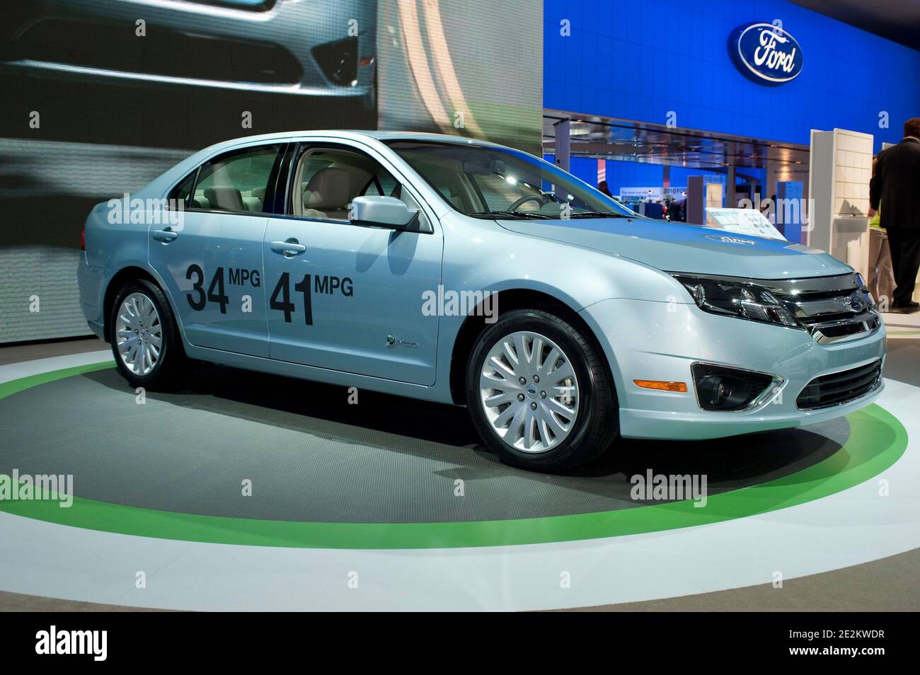 La Ford Fusion Flex Fuel, voiture nord-américaine de l'année, exposée au salon international de l'auto 2010 à Detroit, MICHIGAN, États-Unis, le 11 janvier 2010. Photo de James Fassinger/Cameleon/ABACAPRESS.COM Banque D'Images
