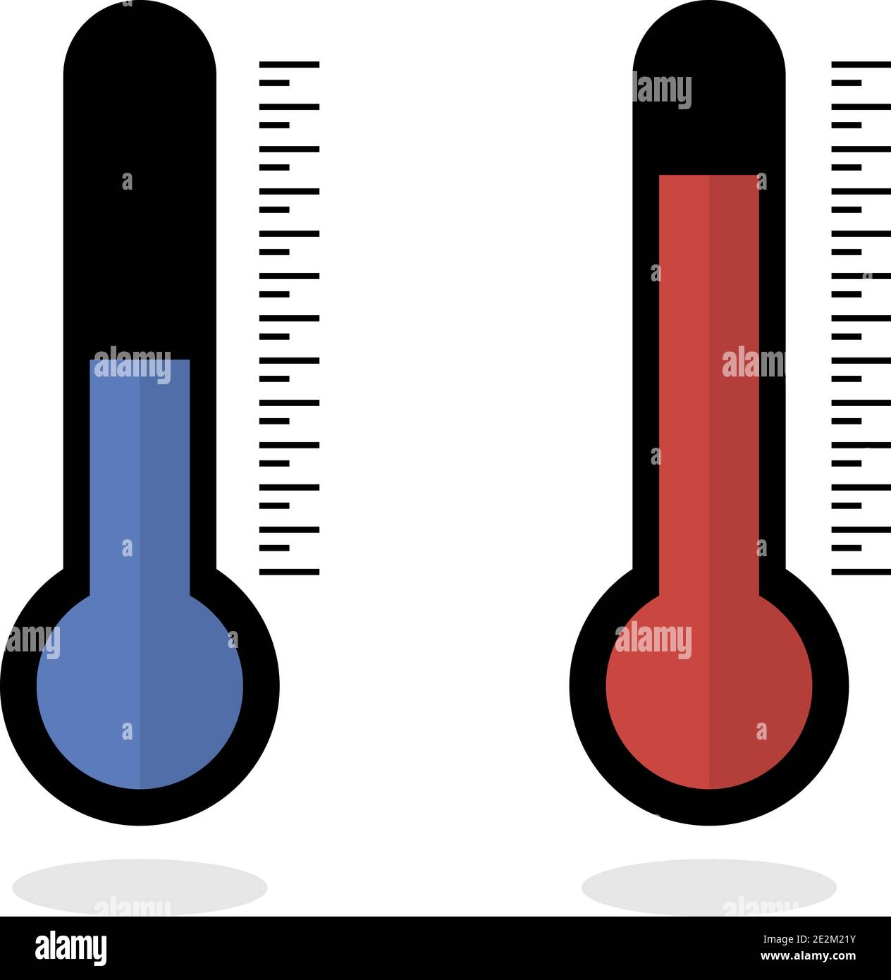 Logo de température. Icône du thermomètre. Mesure des températures chaudes et froides Illustration de Vecteur