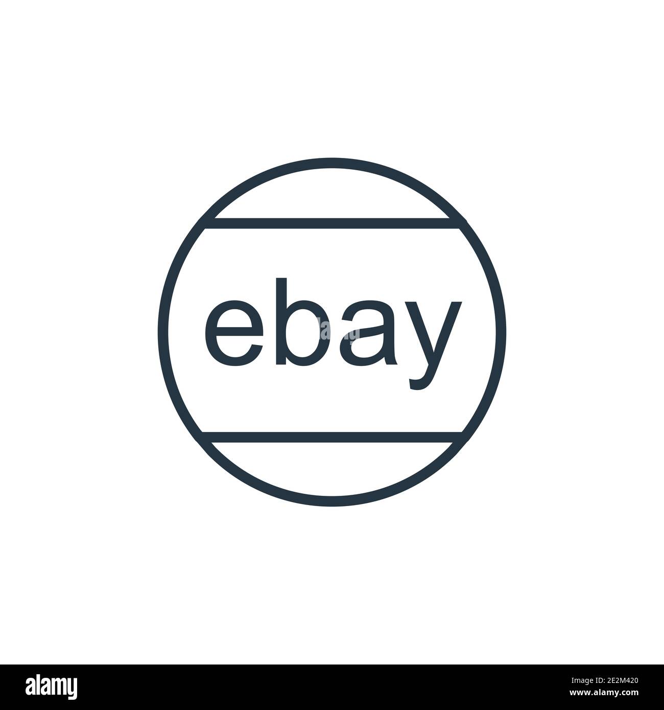 Icône de vecteur de contour eBay. Icône Ebay noire fine ligne, vecteur plat illustration d'élément simple du concept de paiement modifiable isolé sur fond blanc Illustration de Vecteur