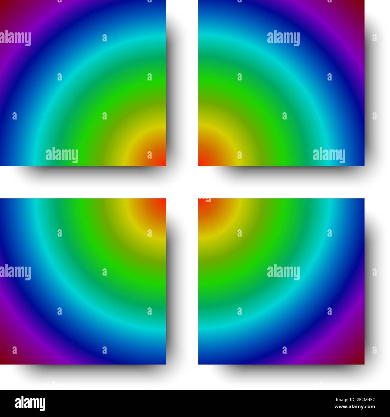 Modèles abstraits colorés avec ombre sur fond vierge Illustration de Vecteur