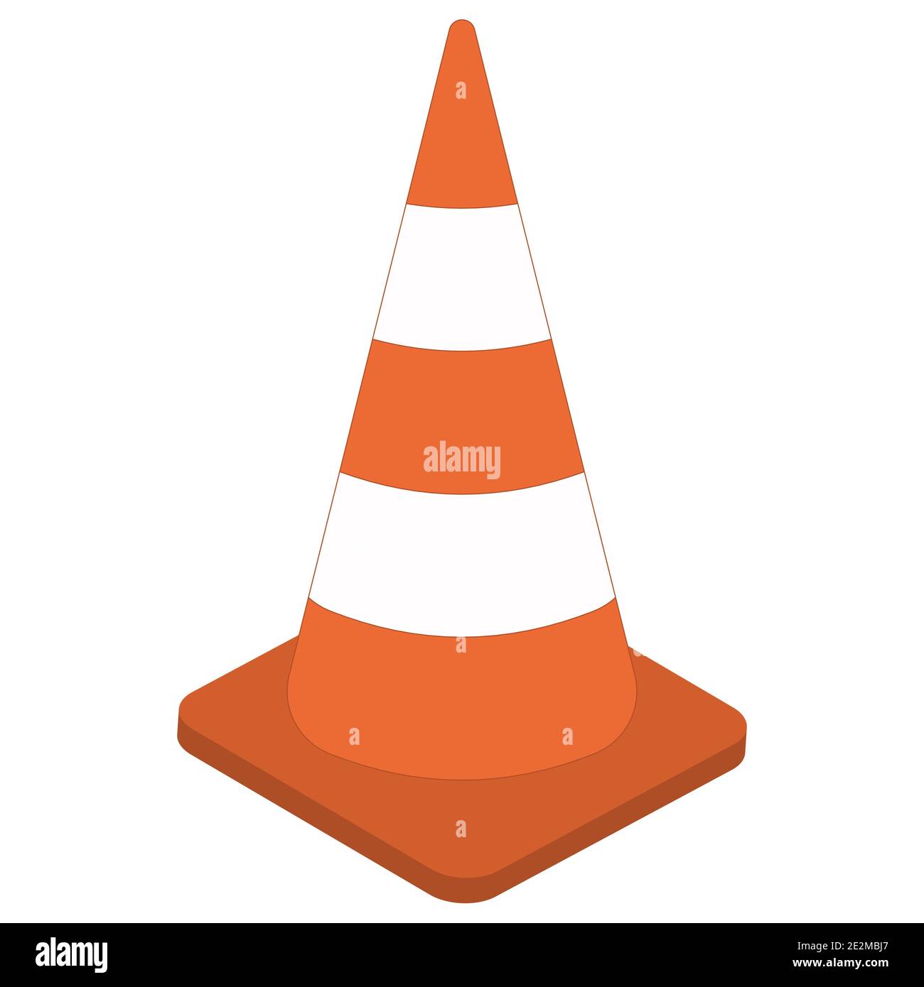 Blanc orange trafic cône 3d signe vecteur cône trafic de dessin animé contrôle Illustration de Vecteur