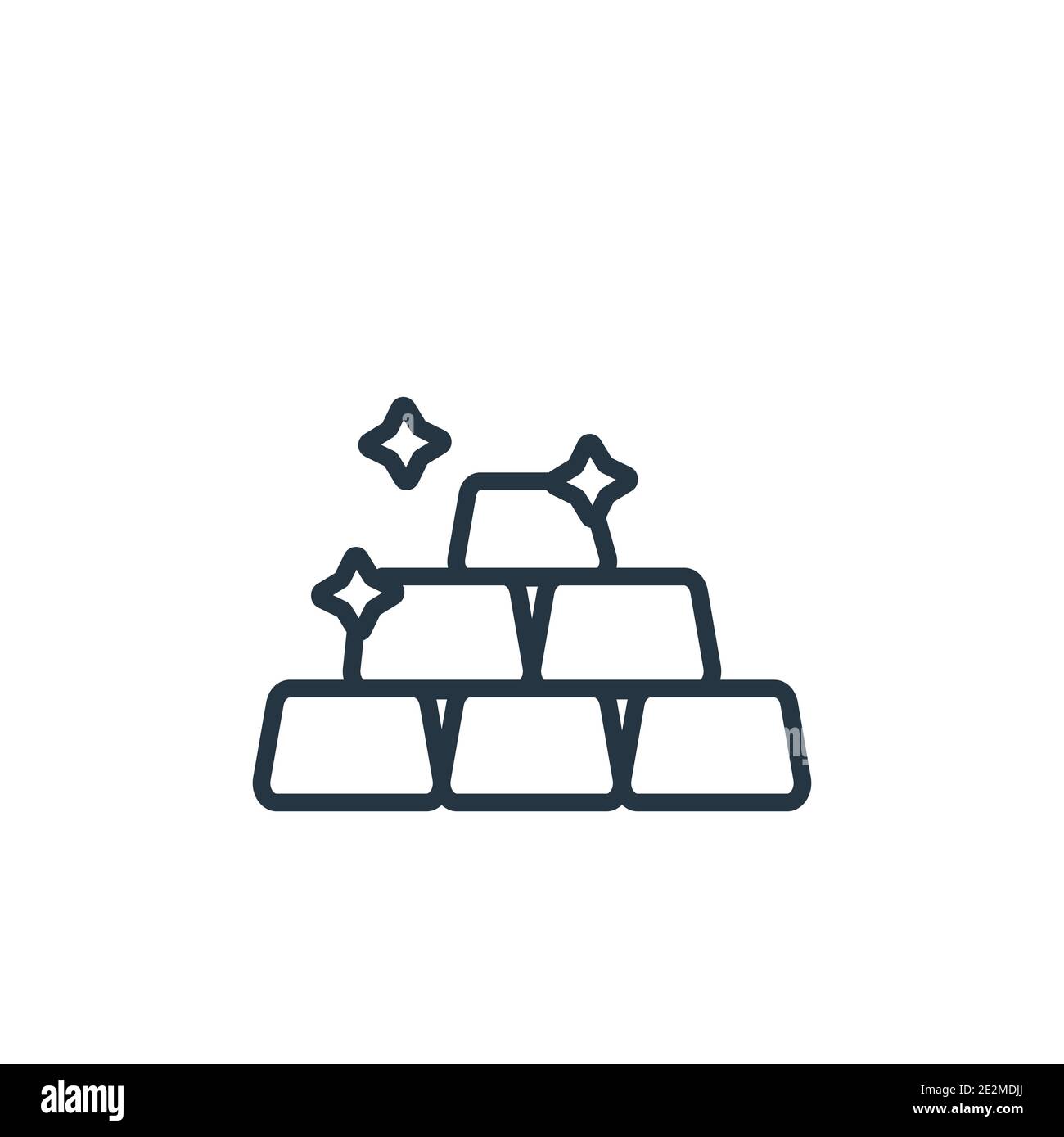 Icône de vecteur de contour d'INGots. Icône de lingots noirs à ligne mince, vecteur plat illustration d'élément simple du concept d'ouest sauvage modifiable tracé isolé sur wh Illustration de Vecteur