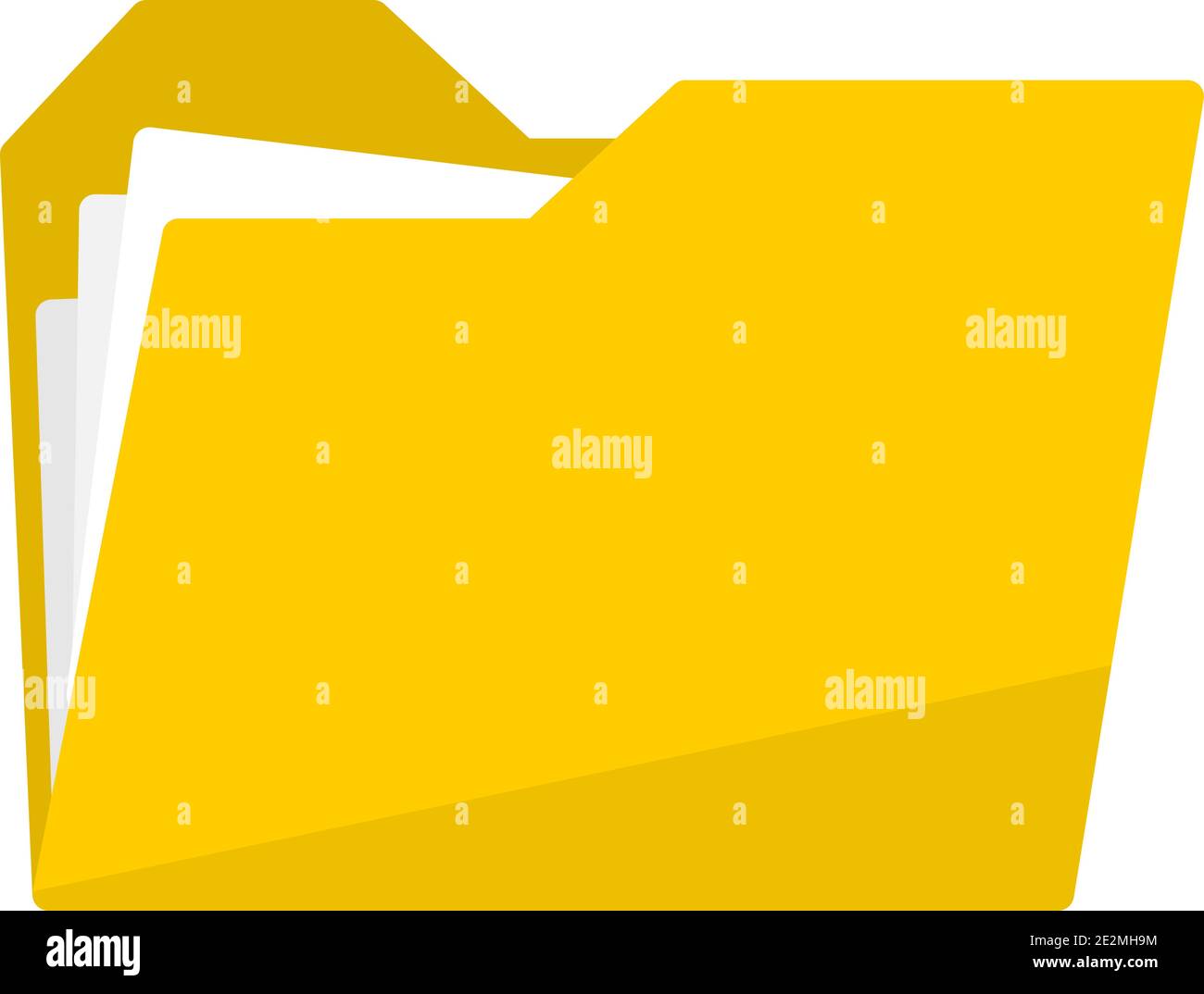 Icône de dossier jaune, icône de dossier en conception à plat Illustration de Vecteur