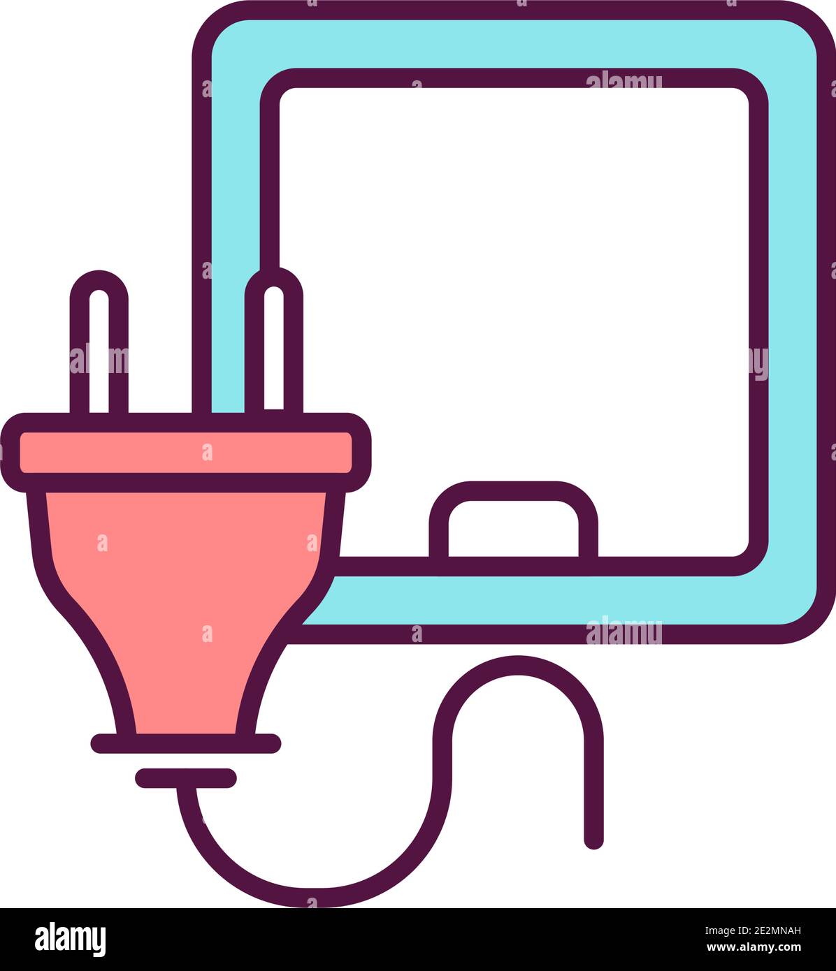 Icône de couleur RVB de la prise électrique sécurisée Illustration de Vecteur