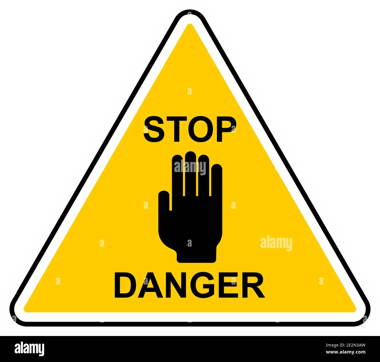 Panneau de danger d'arrêt. Panneau d'avertissement de danger Illustration de Vecteur