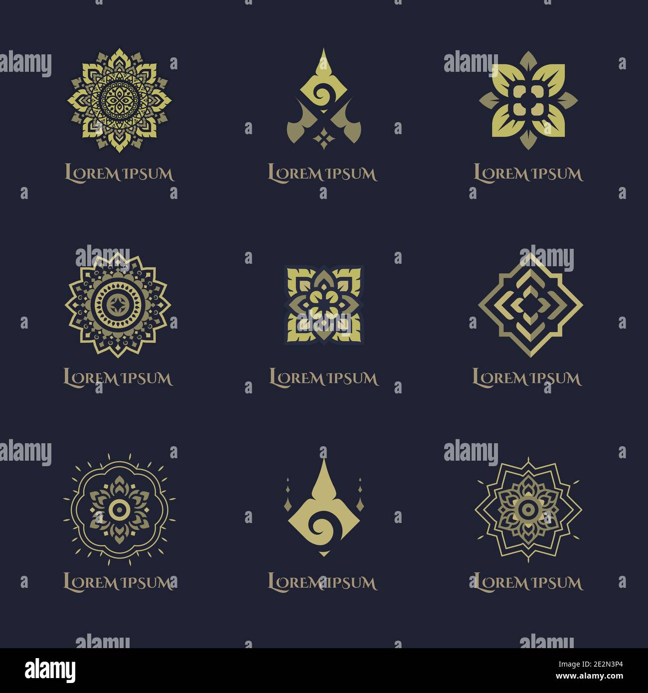 Ensemble de vecteur de design de luxe avec logo concept. Illustration de Vecteur