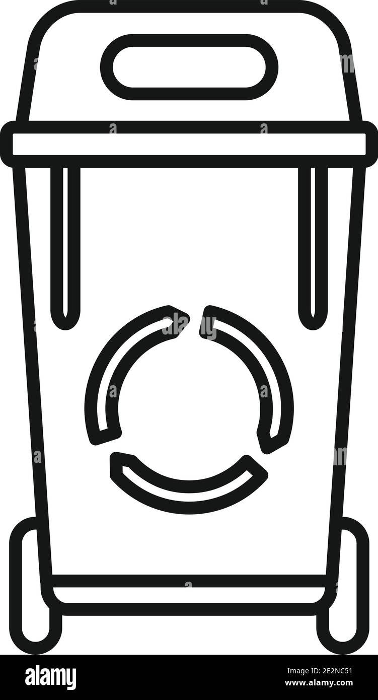 Icône de poubelle, style de contour Image Vectorielle Stock - Alamy
