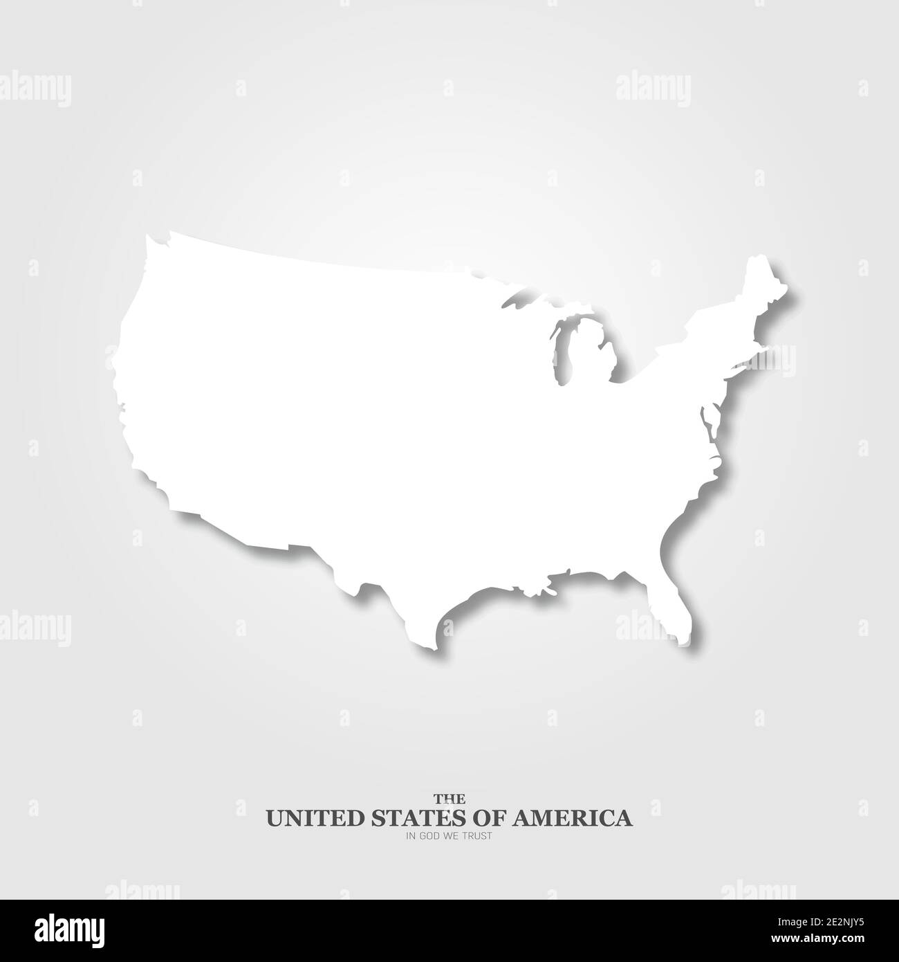 Carte des États-Unis avec ombre sur fond clair Illustration de Vecteur