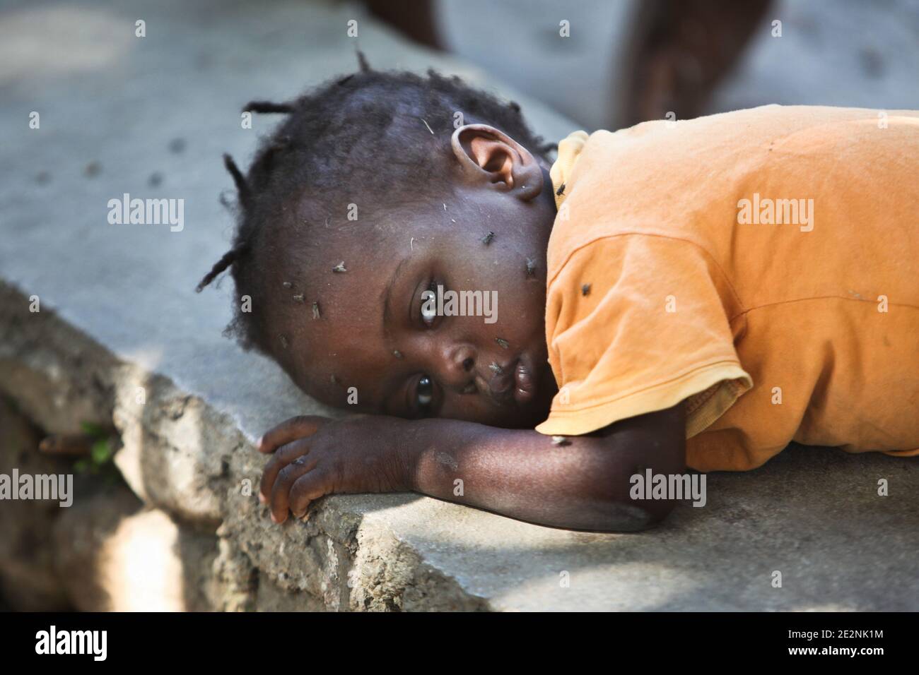 Enfants de l'Orphan notre-Dame de la Nativite, Fontamara 27, près de Port-au-Prince, Haïti, le 09 février 2010. Photo de Normand Blouin/ABACAPRESS.COM Banque D'Images