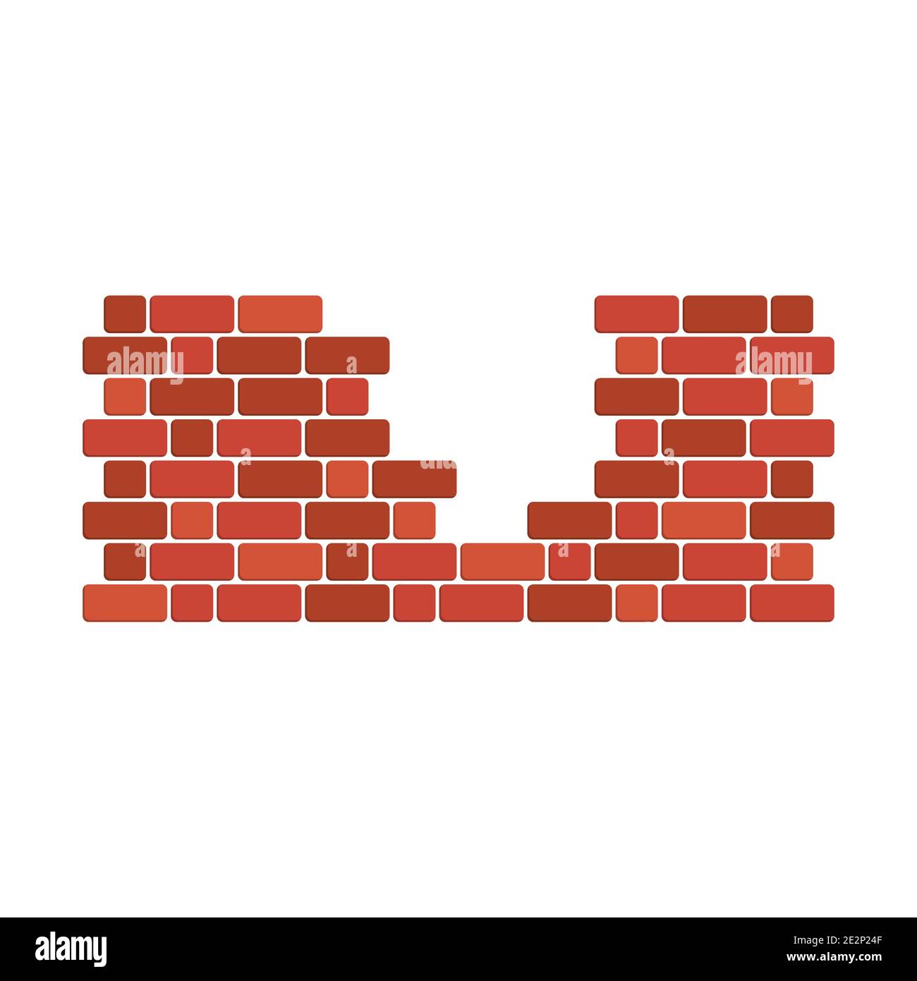 Icône d'un mur de briques avec une ouverture. Style plat. Illustration de Vecteur