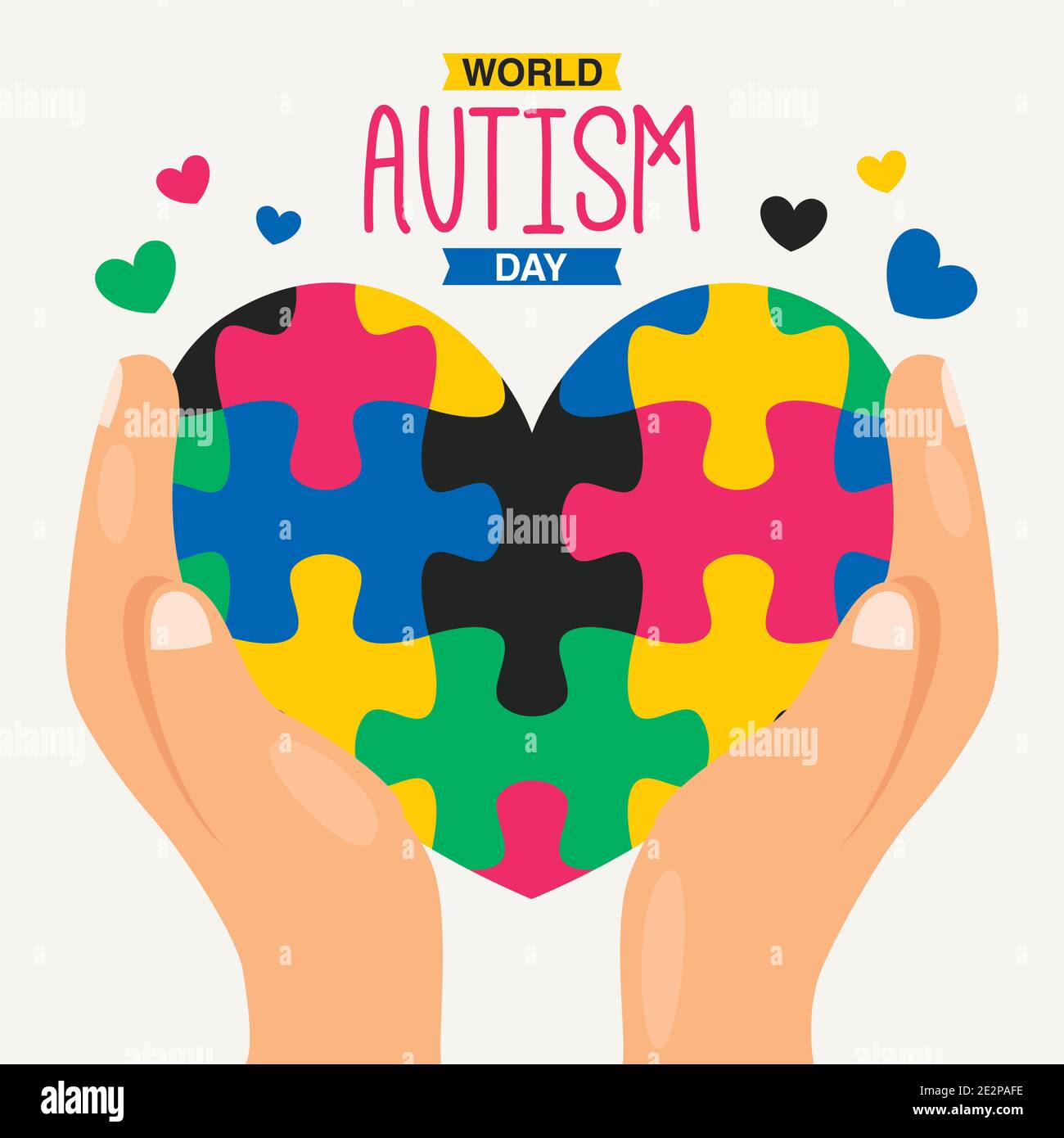 Dessin de concept de sensibilisation à l'autisme Illustration de Vecteur