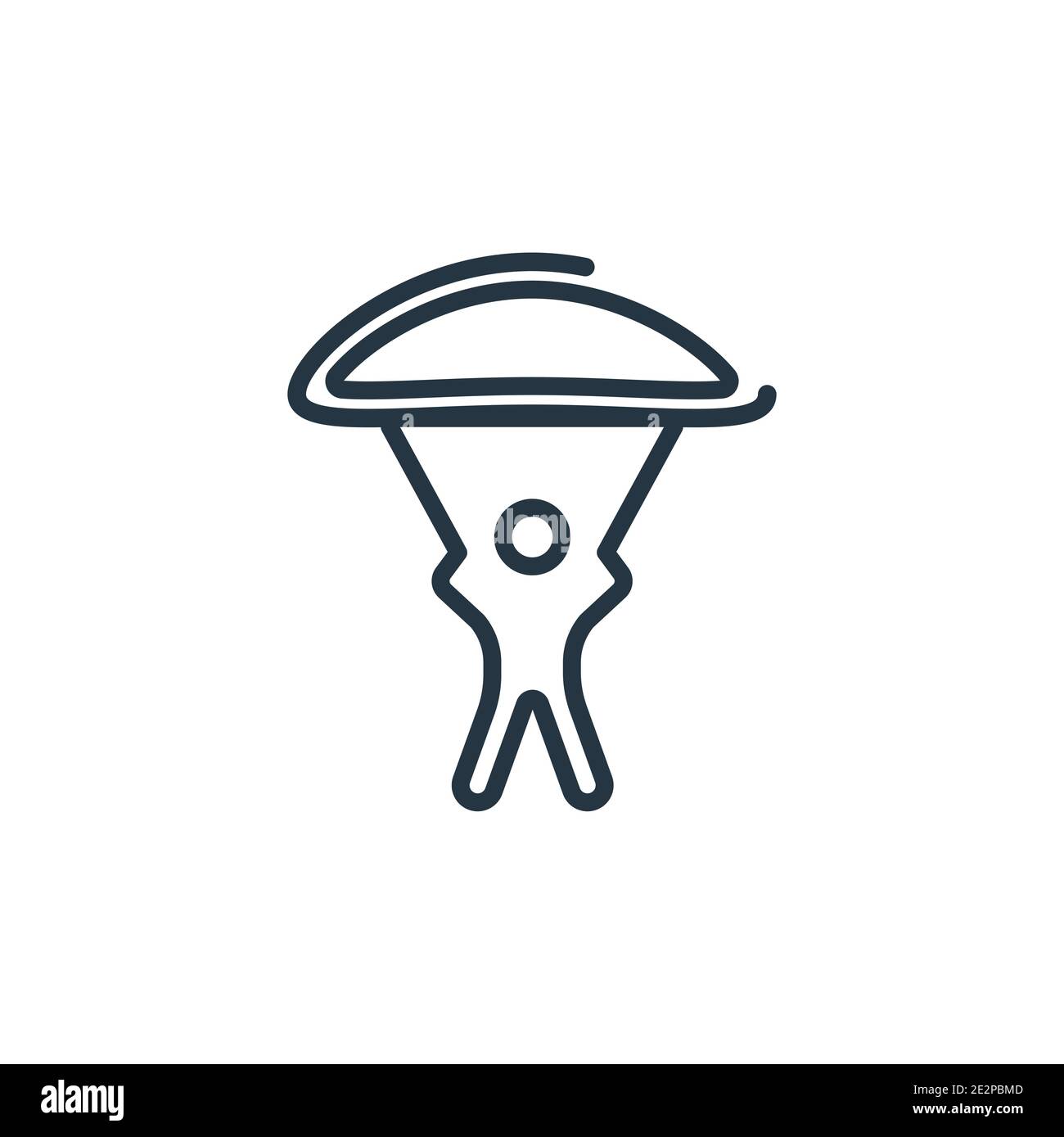 Icône de vecteur de contour de paraplane. Icône de paraplane noire à lignes fines, illustration d'élément simple à vecteur plat du concept de divertissement et d'arcade modifiable Illustration de Vecteur