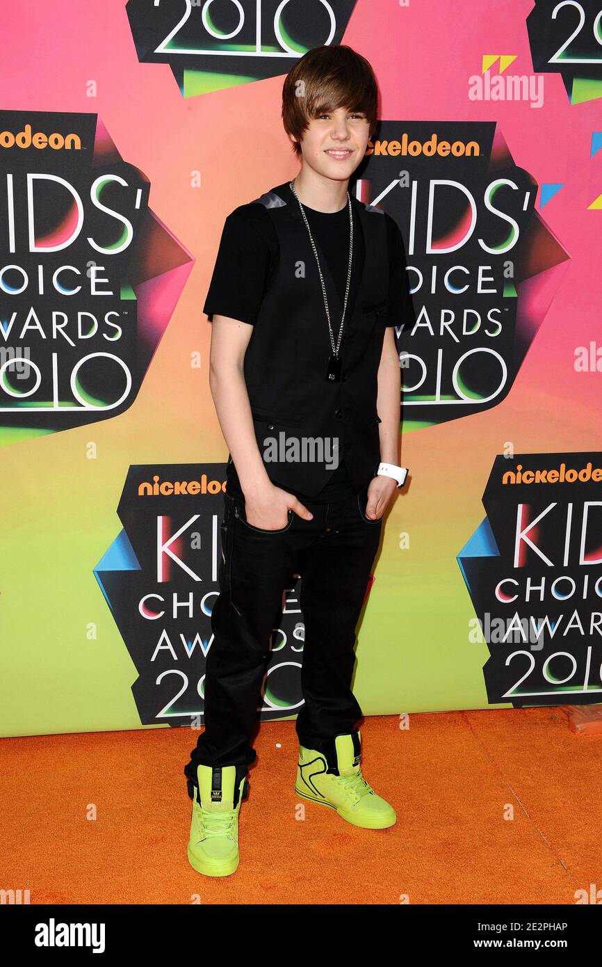 Justin Bieber assiste au 23e Prix annuel du choix des enfants de Nickelodeon, qui a eu lieu au Pavillon Pauley de l'UCLA. Los Angeles, le 27 mars 2010. (Photo : Justin Bieber). Photo de Lionel Hahn/ABACAPRESS.COM Banque D'Images