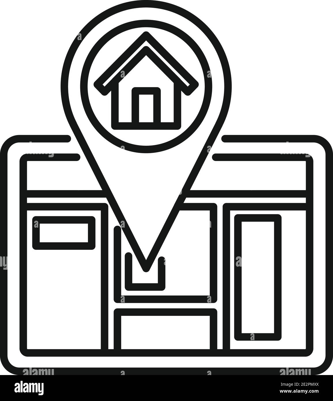 Icône d'accueil du realteur de tablette, style de contour Illustration de Vecteur