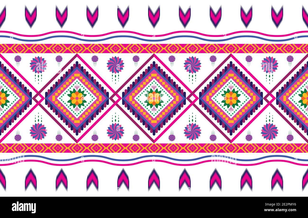 Motif ethnique géométrique conception traditionnelle pour le tissu, l'emballage, le batik, le tissu, le sarong, le tapis, le papier peint, les vêtements, l'illustration vectorielle de fond Illustration de Vecteur