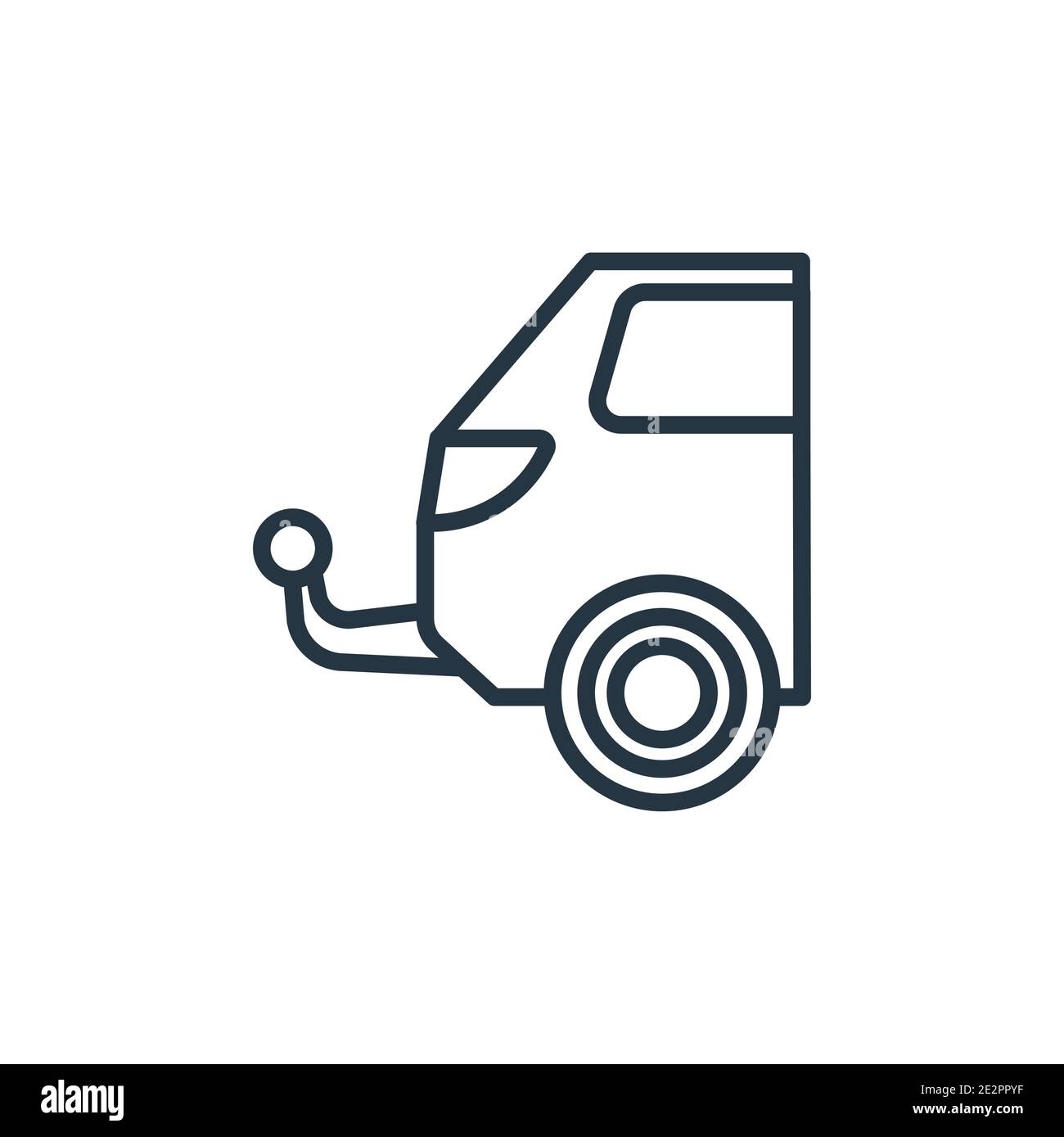 Icône de vecteur de contour de barre d'attelage de voiture. Icône de barre d'attelage de voiture noire à ligne mince, vecteur plat illustration d'élément simple à partir du concept de pièces de voiture éditable isolé sur W Illustration de Vecteur