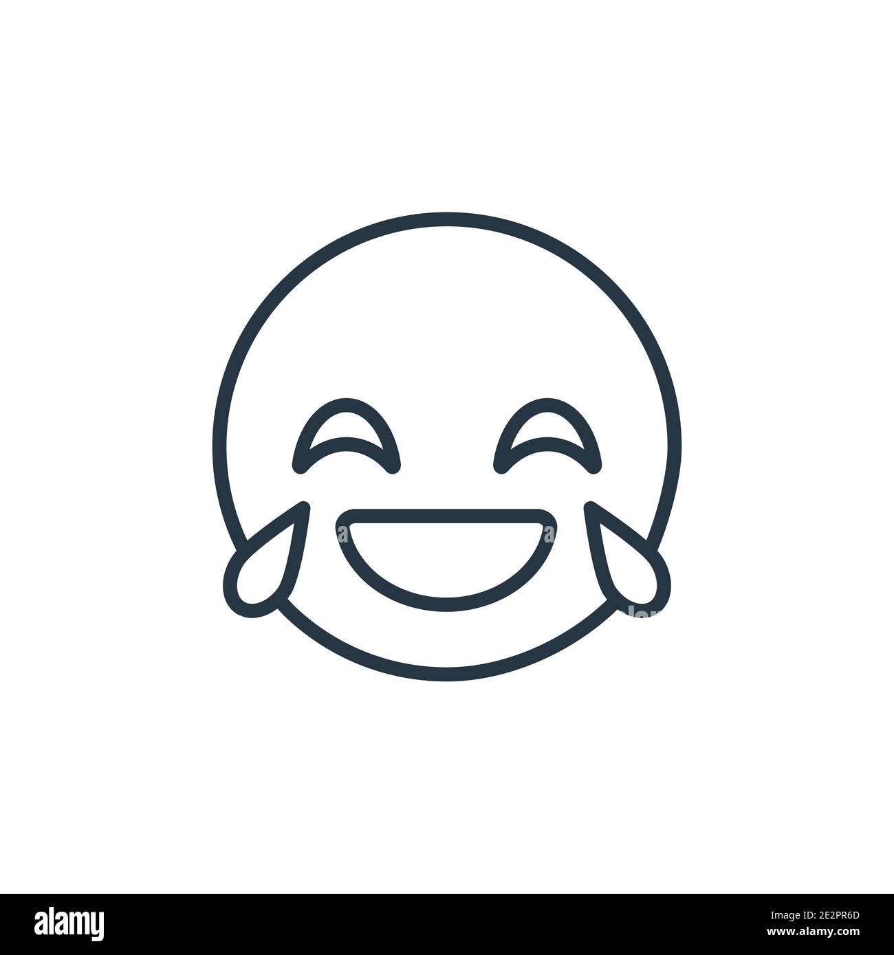 Icône de vecteur de contour emoji riant. Une fine ligne noire riant emoji icône, vecteur plat illustration d'élément simple de l'emoji concept modifiable isolé Illustration de Vecteur