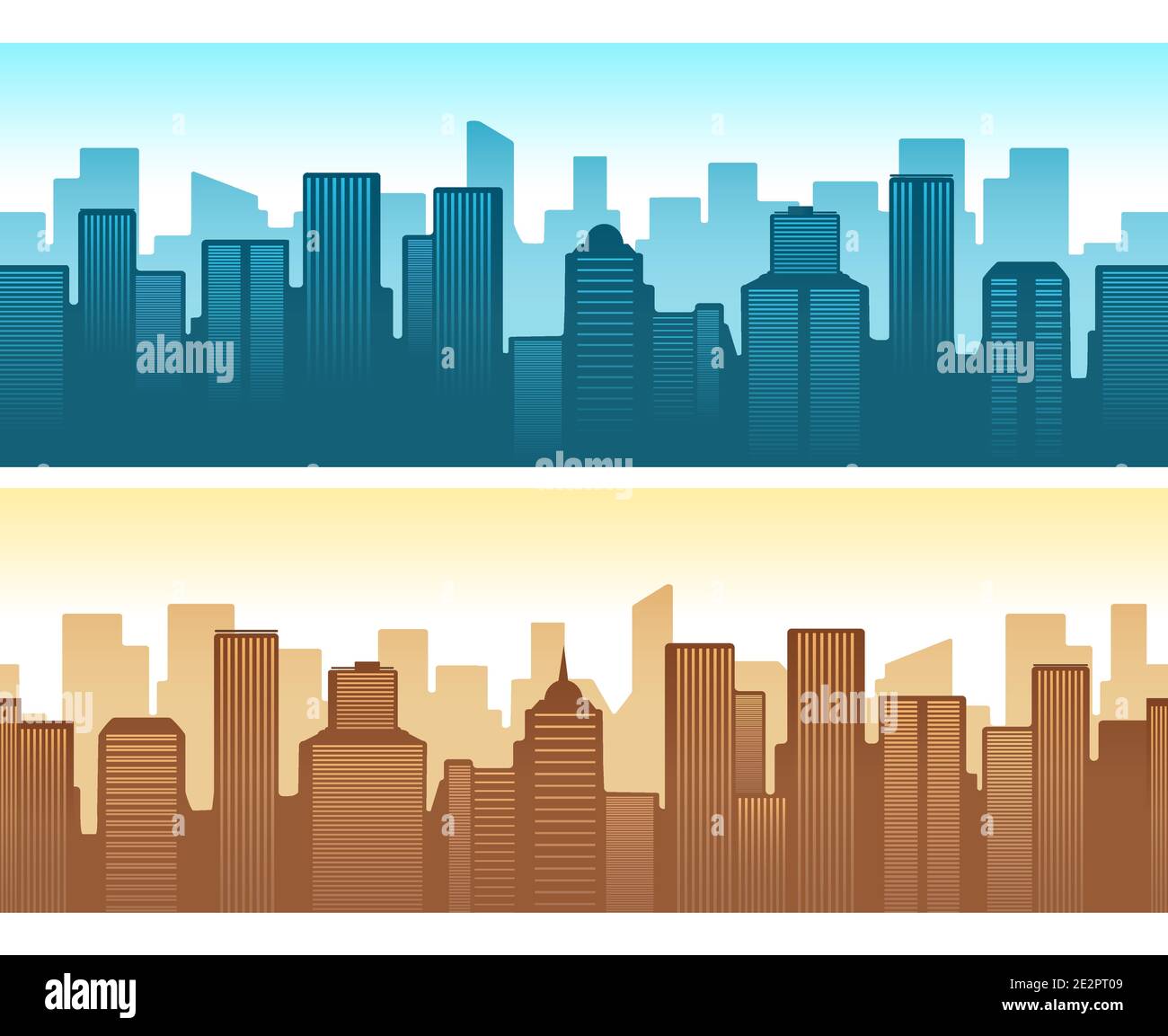 Bâtiments paysage urbain plat Illustration de Vecteur