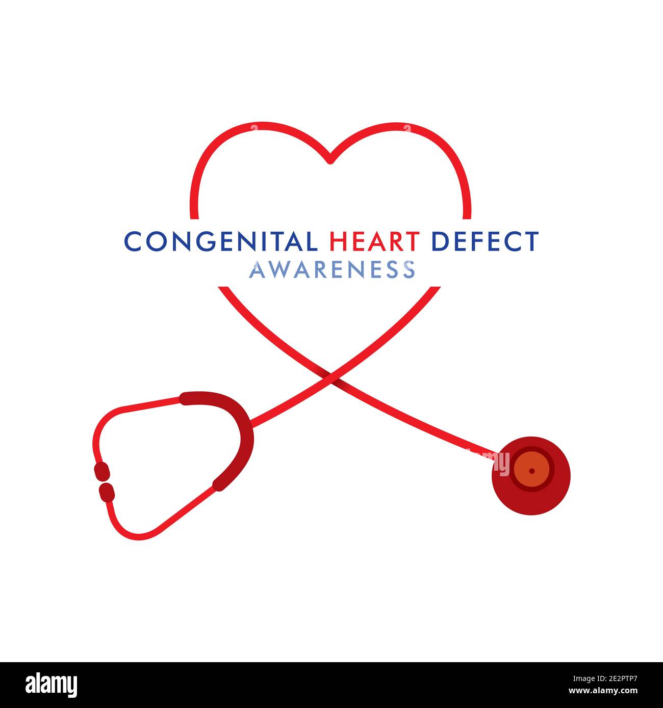 illustration vectorielle de la conception de la semaine de sensibilisation aux malformations cardiaques congénitales Illustration de Vecteur