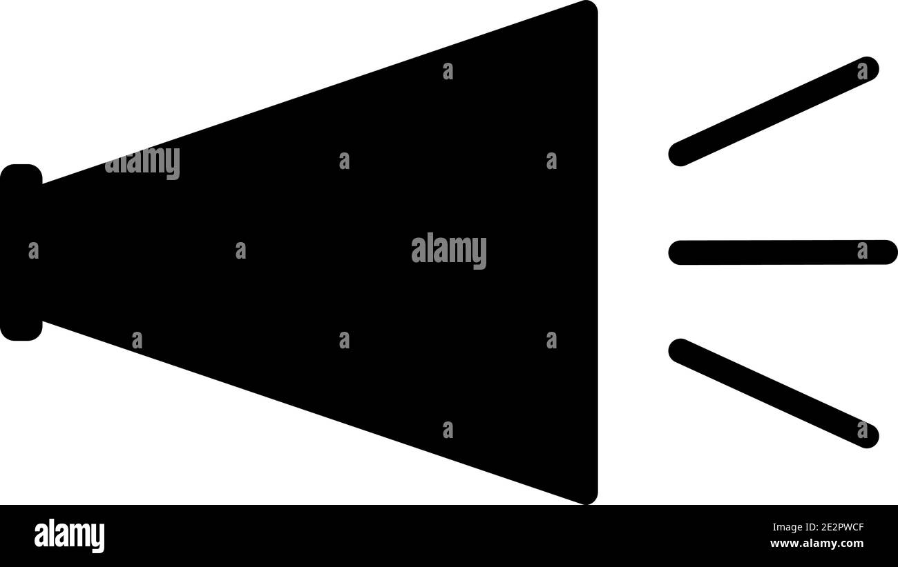 Icône vecteur mégaphone. Conception graphique à icône unique. Panneau de haut-parleur de style plat. Symbole lié à la promotion. Contour d'illustration isolée Illustration de Vecteur