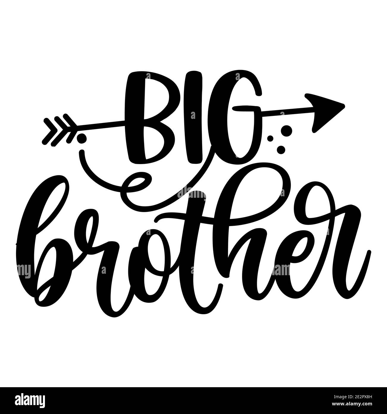 Big Bro, Big Brother - texte d'illustration de style scandinave pour les vêtements. Carte de douche de bébé de citation inspirante, invitation, bannière. Calligraphie pour enfants Illustration de Vecteur