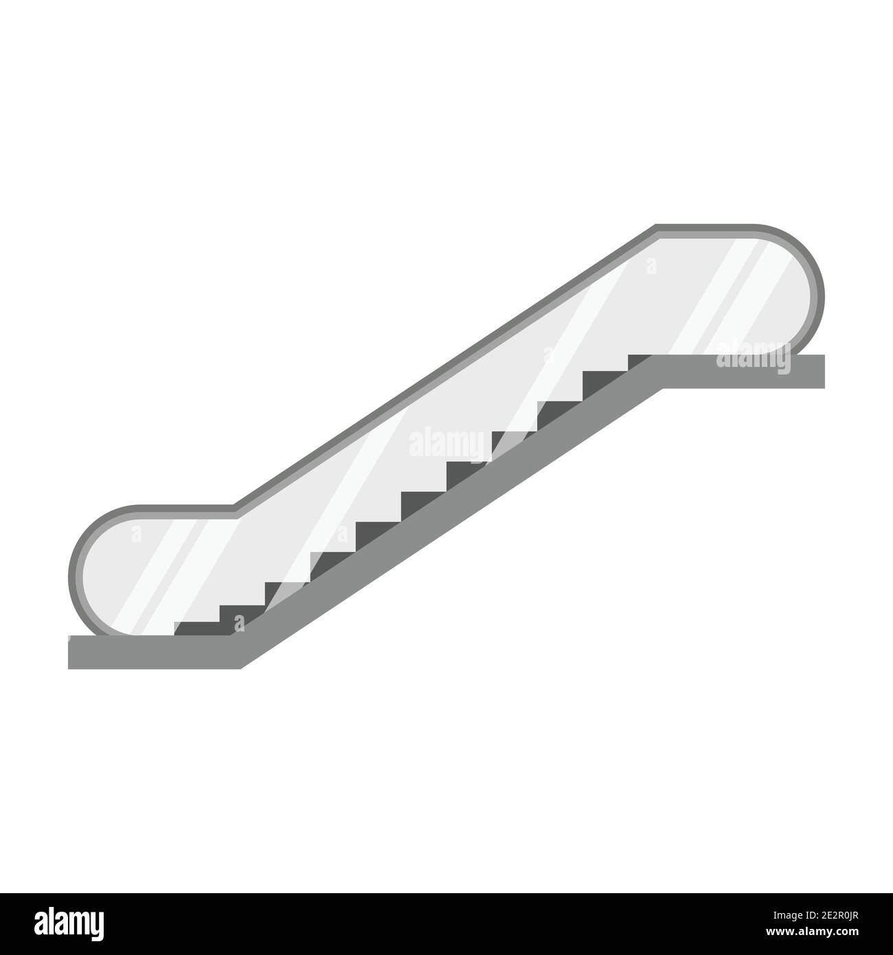 Illustration vectorielle de l'escalier roulant isolée sur fond blanc. Illustration de Vecteur