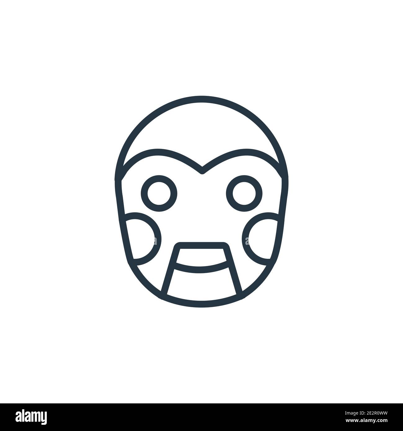 Icône de vecteur de contour de masque américain natif. Icône de masque américain natif en ligne fine noire, vecteur plat illustration d'élément simple de culture modifiable con Illustration de Vecteur