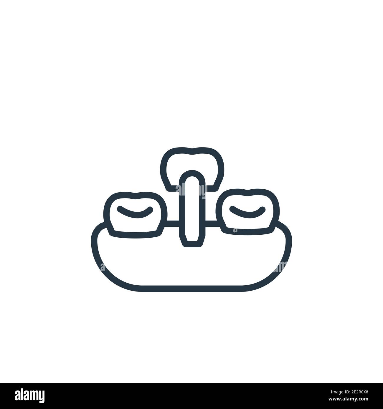 Icône de vecteur de contour de la prothèse. Icône de prothèse de dentier noire à ligne mince, vecteur plat illustration d'élément simple du concept de dentiste éditable et isolé Illustration de Vecteur