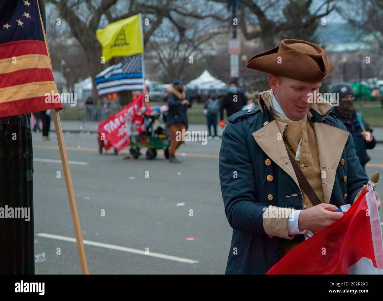 Issac Yoder après le rallye Save America. Constitution Avenue, Washington DC. États-Unis 6 janvier 2021 Banque D'Images