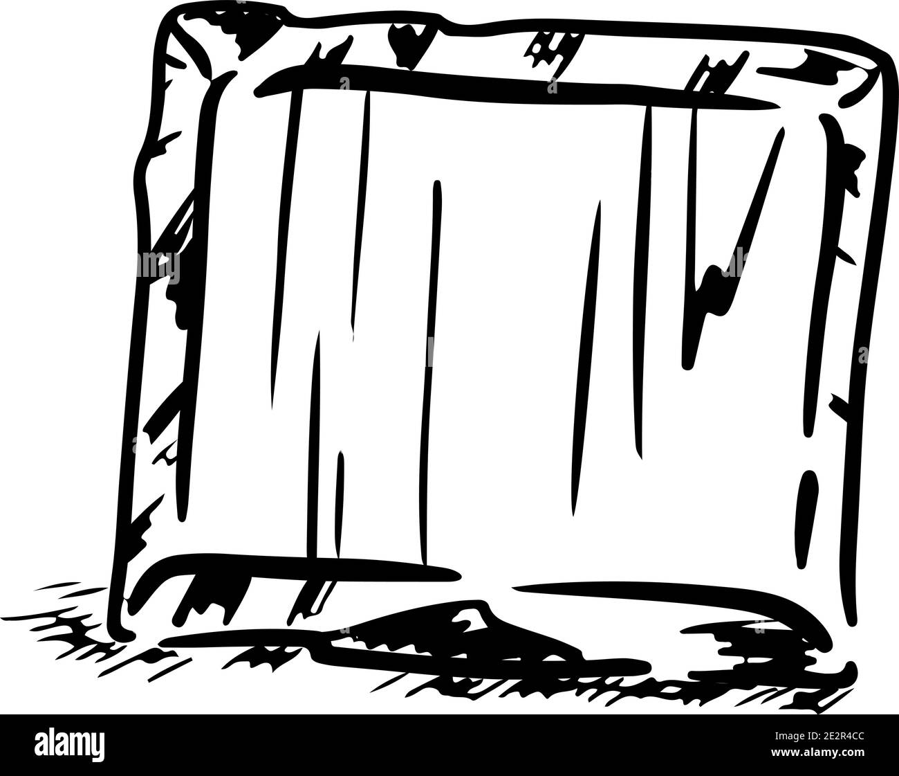 Délicieux dessert tiré à la main d'une barre de chocolat noir avec des copeaux de chocolat sur fond blanc. Illustration vectorielle. Illustration de Vecteur