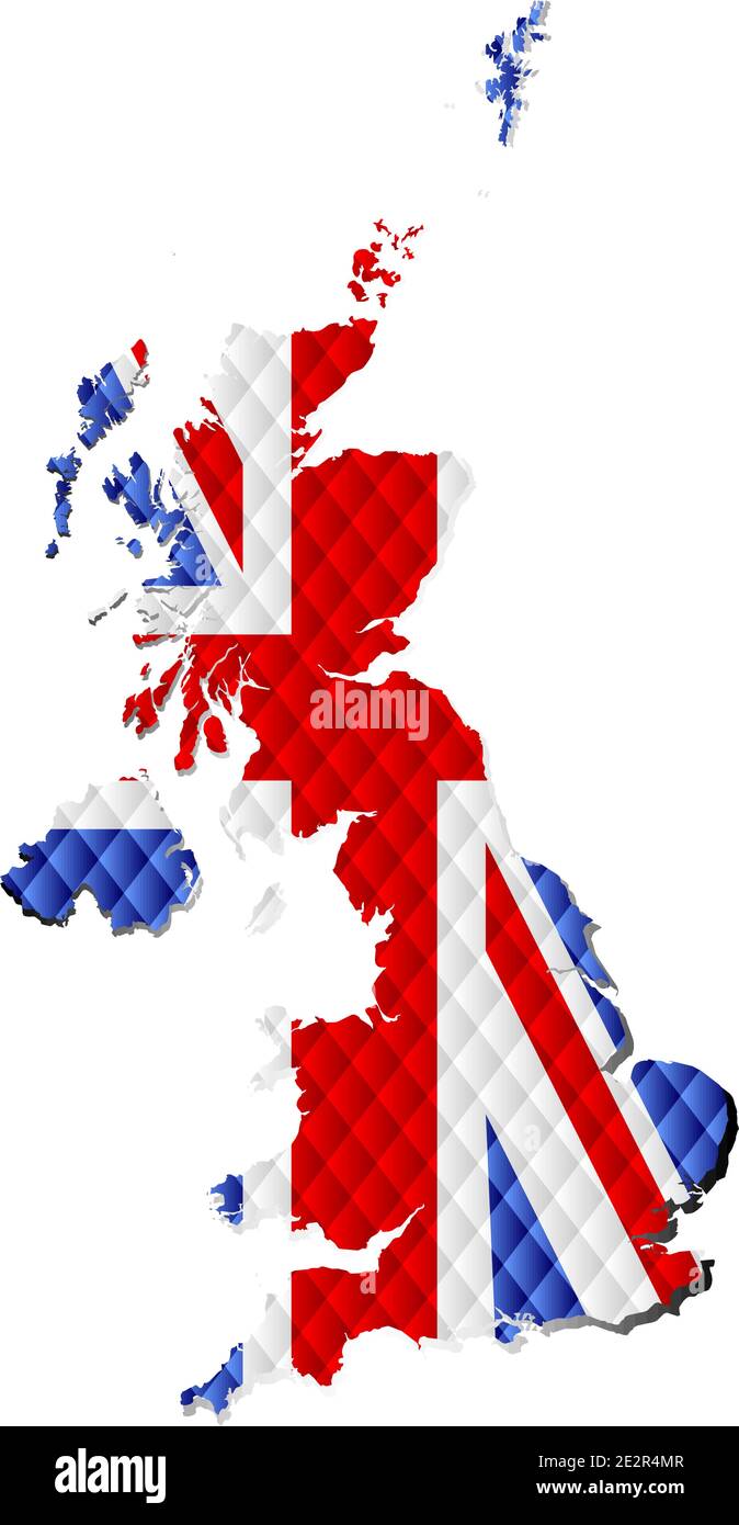 Carte mosaïque du Royaume-Uni - Illustration, carte tridimensionnelle du Royaume-Uni Illustration de Vecteur