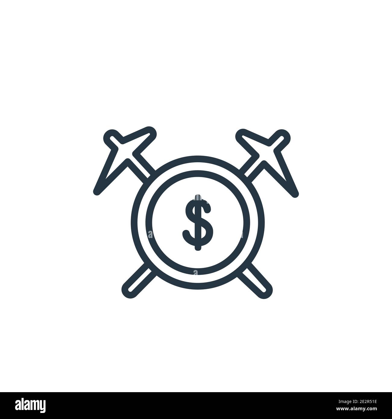Icône de vecteur de contour d'exploration. Icône d'extraction noire à ligne mince, illustration d'élément simple à vecteur plat du concept cryptomonnaie modifiable isolé sur le coup Illustration de Vecteur