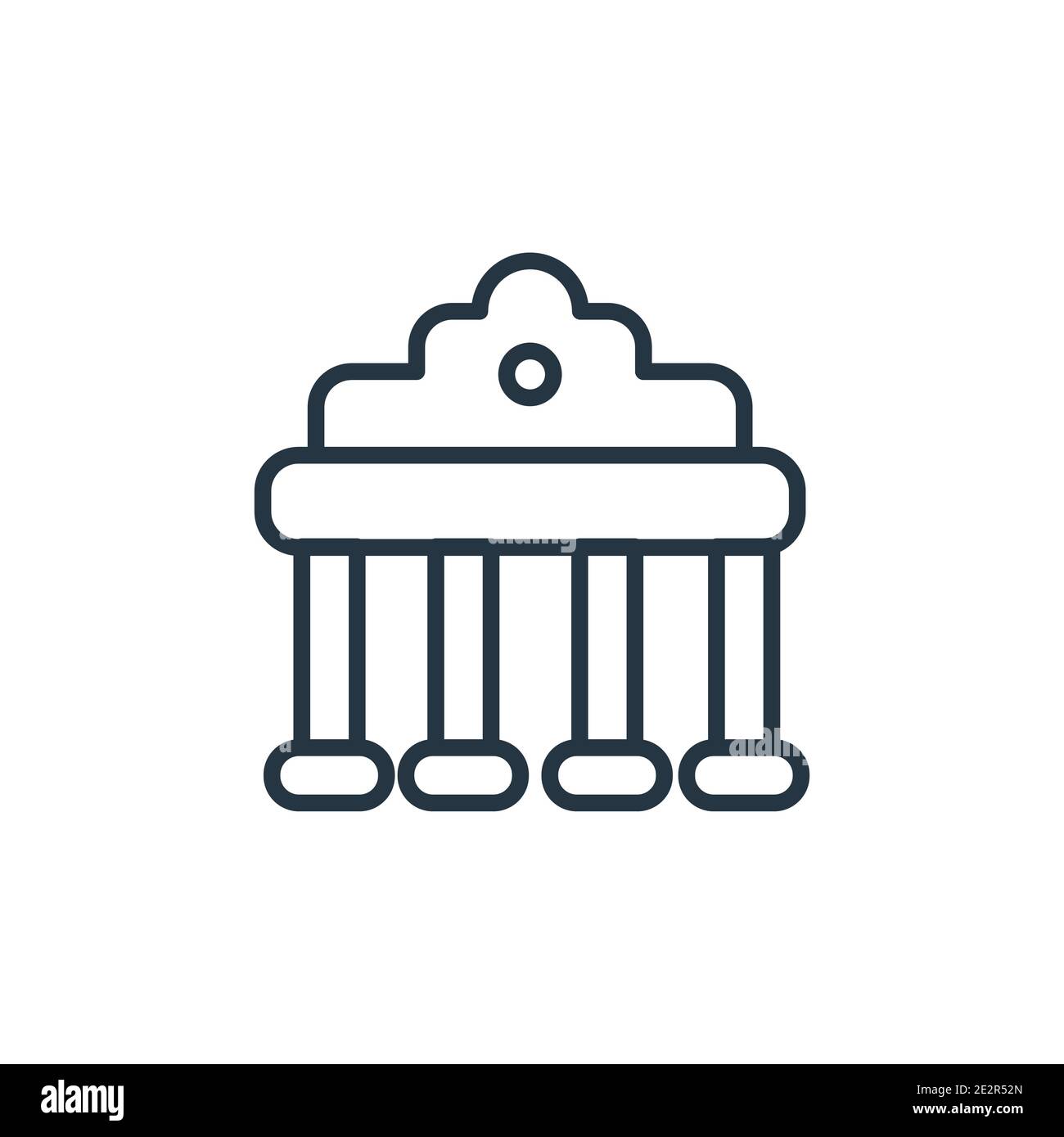 Icône de vecteur de contour de porte de Brandebourg. Icône de porte de brandebourg noire à ligne mince, vecteur plat illustration d'élément simple de bâtiments modifiables concept i Illustration de Vecteur